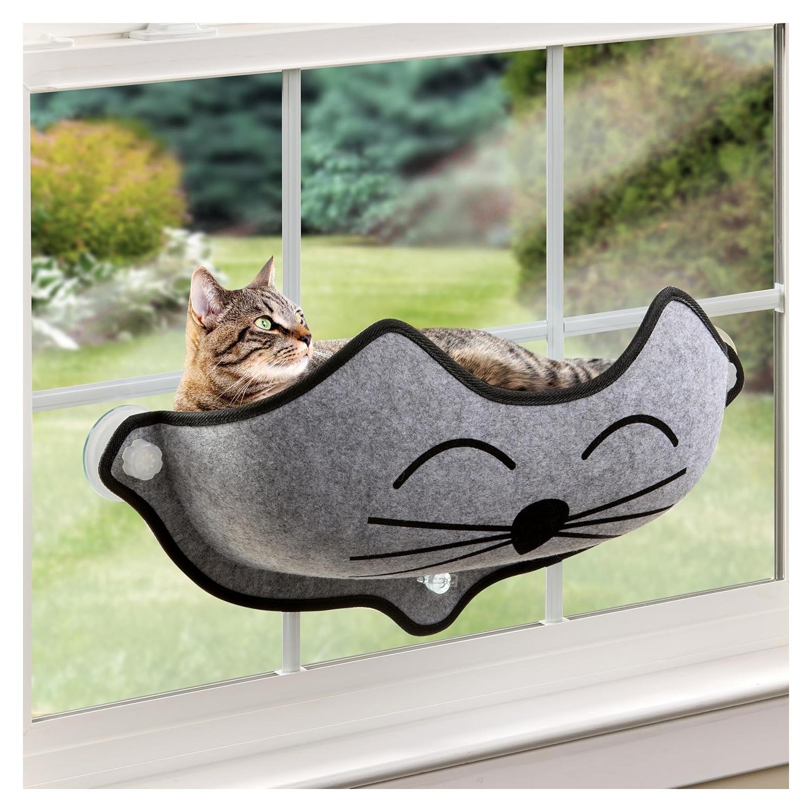Cama de Ventana para Gatos K&H EZ Montaje Cara de Gatito 76x38cm