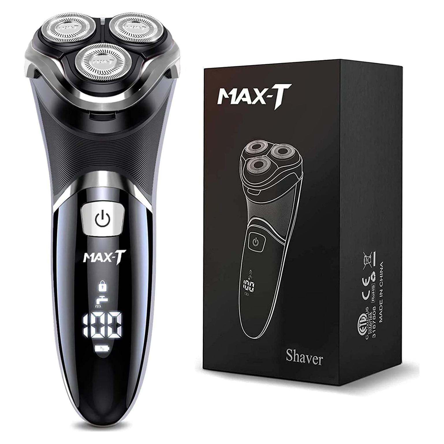 Afeitadora eléctrica MAX-T 8101 recargable IPX7 con recortadora