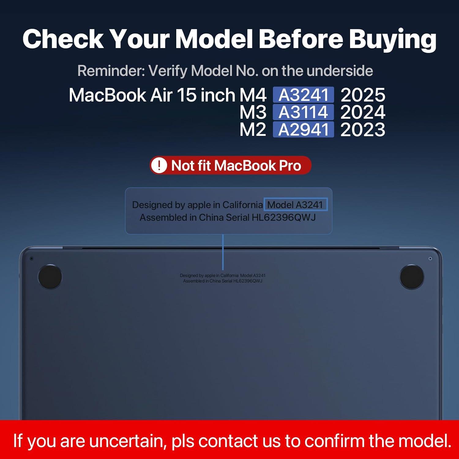 Funda Dura para MacBook Air 15" Claro Medianoche - soonjet