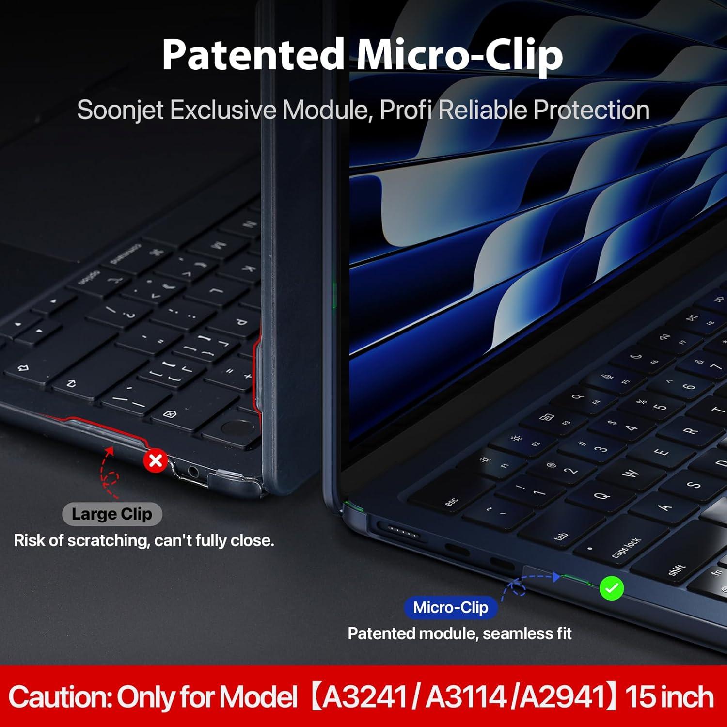 Funda Dura para MacBook Air 15" Claro Medianoche - soonjet