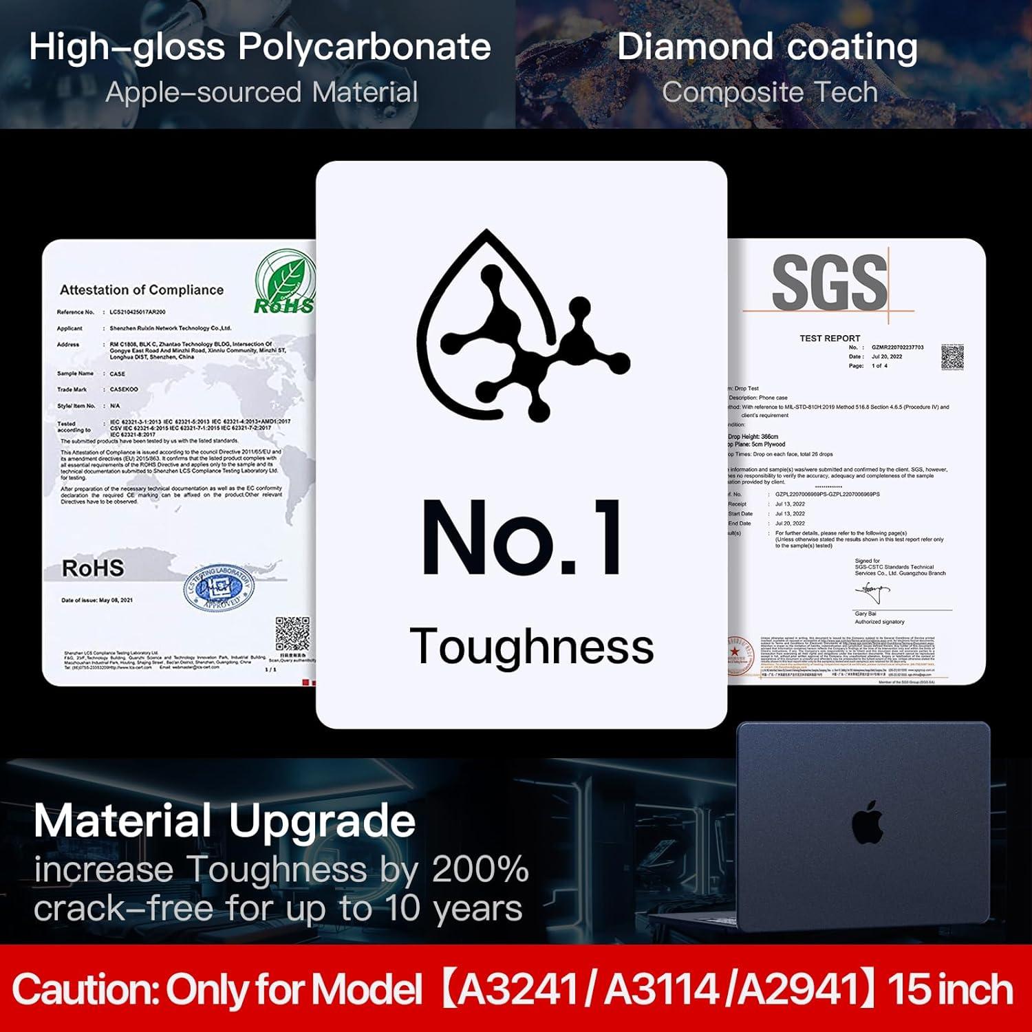 Funda Dura para MacBook Air 15" Claro Medianoche - soonjet