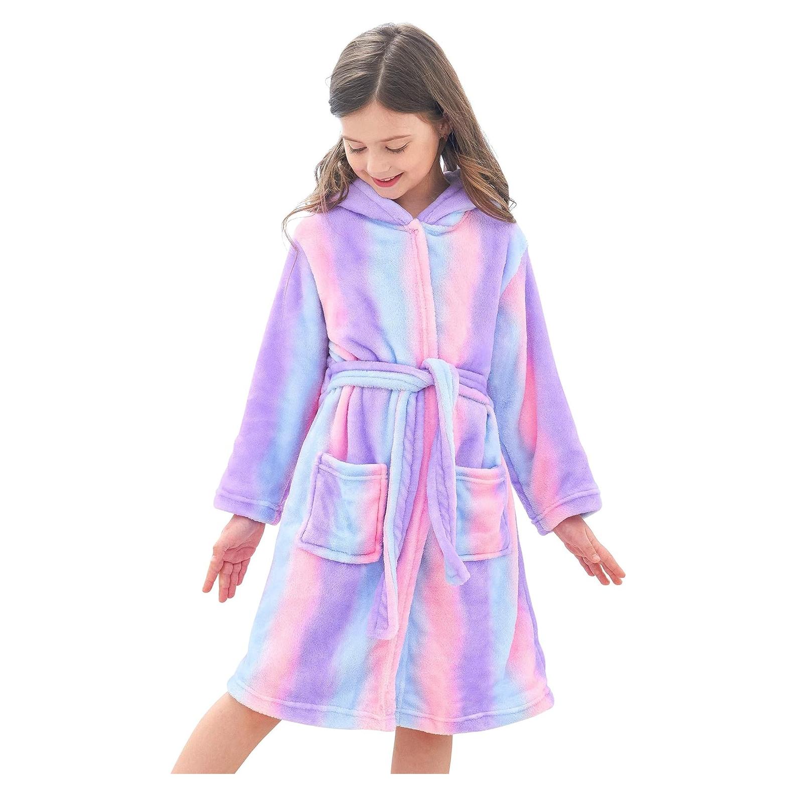 Bata de Baño con Capucha Unicornio para Niñas 4-5T