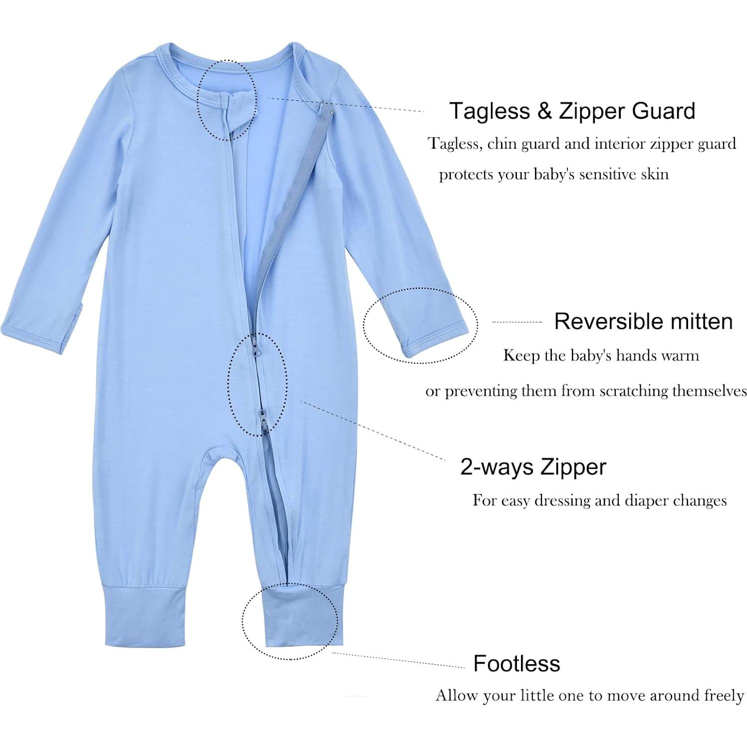 Pijama Sin Pies Aablexema para Bebé con Cremallera y Mitones