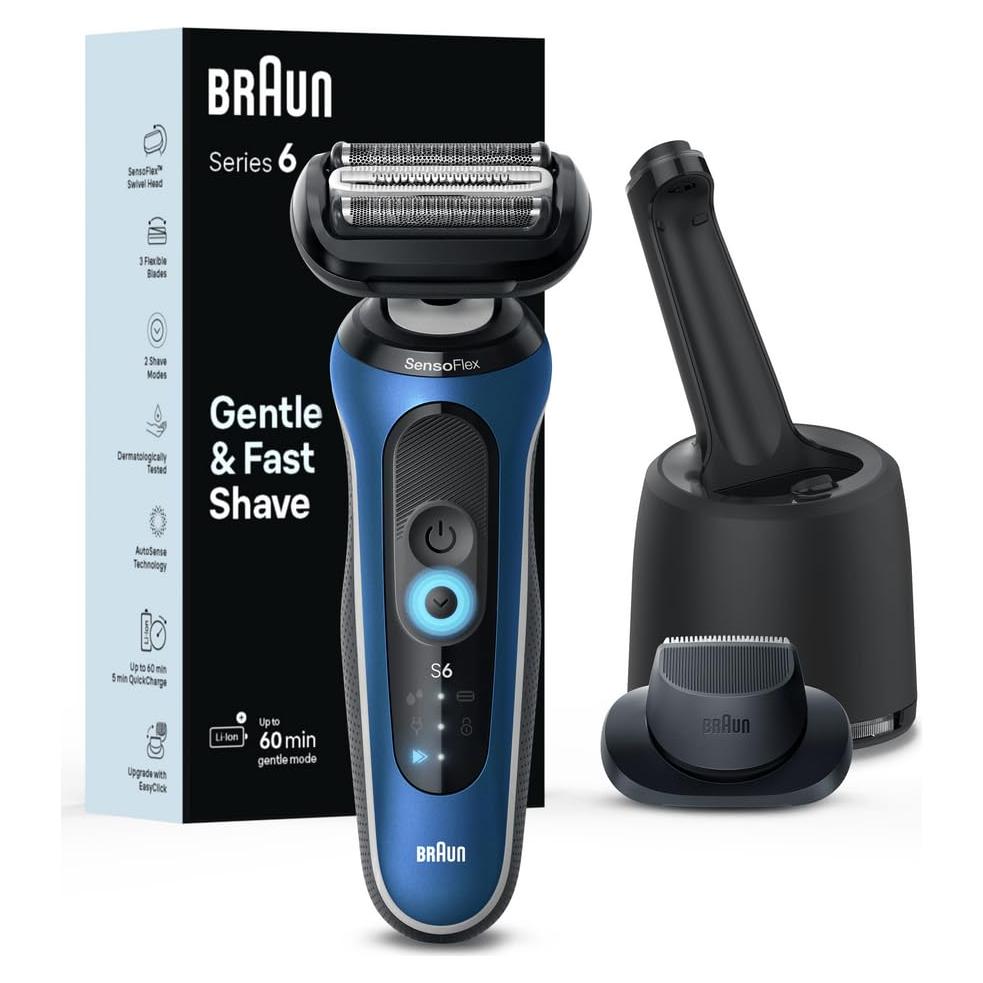 Afeitadora Eléctrica Braun Serie 6 6172cc, Húmedo y Seco, Kit 3 Piezas
