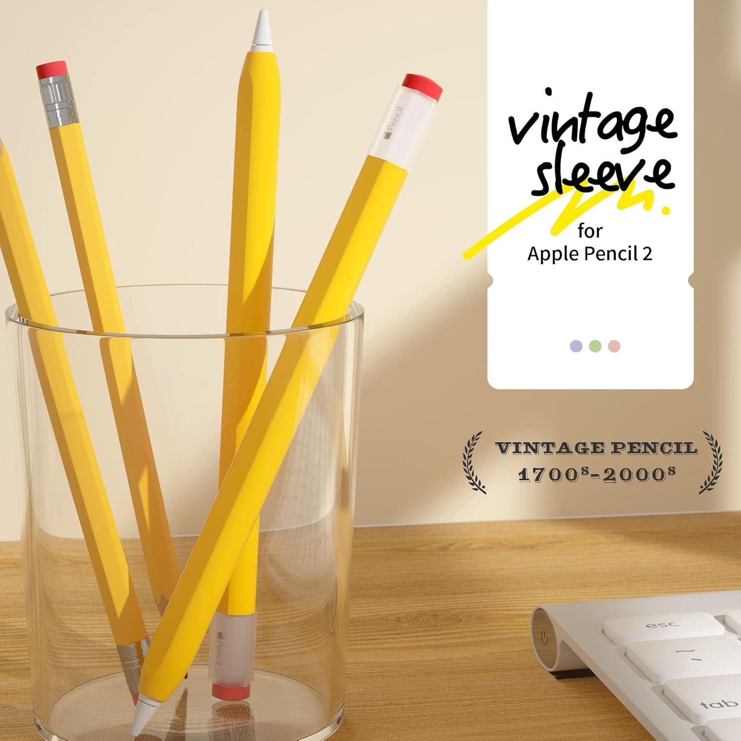 Funda de Silicona ELETIUO para Apple Pencil 2ª Gen Amarillo