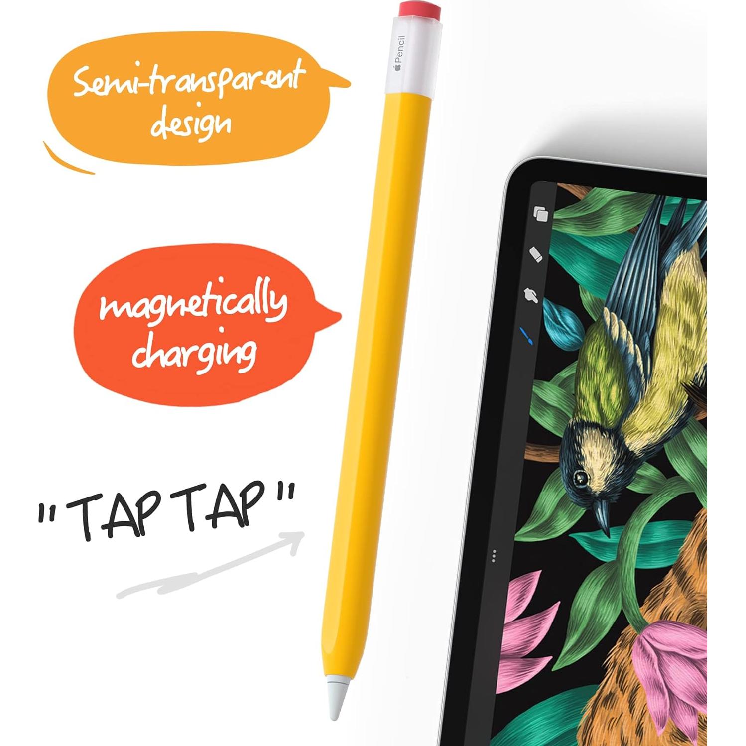 Funda de Silicona ELETIUO para Apple Pencil 2ª Gen Amarillo