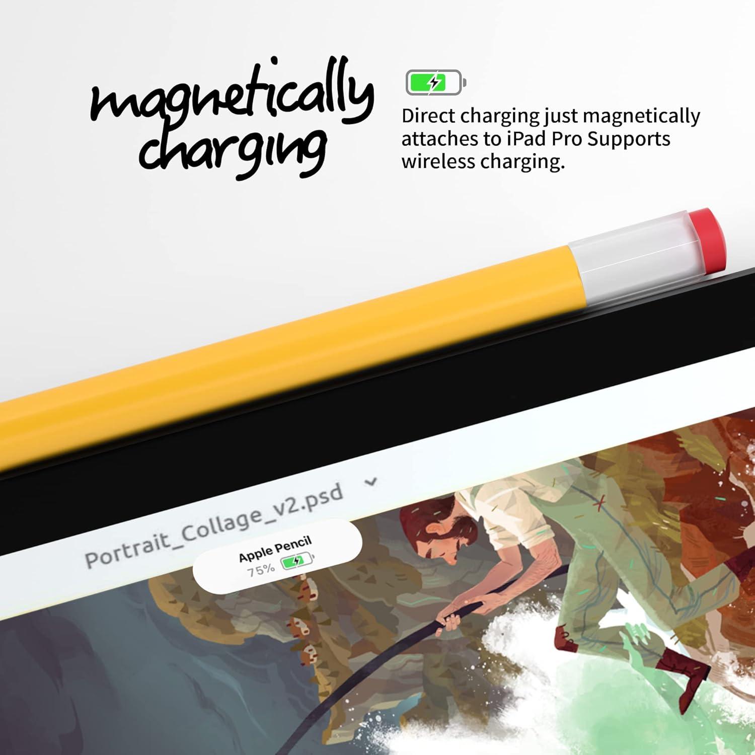 Funda de Silicona ELETIUO para Apple Pencil 2ª Gen Amarillo