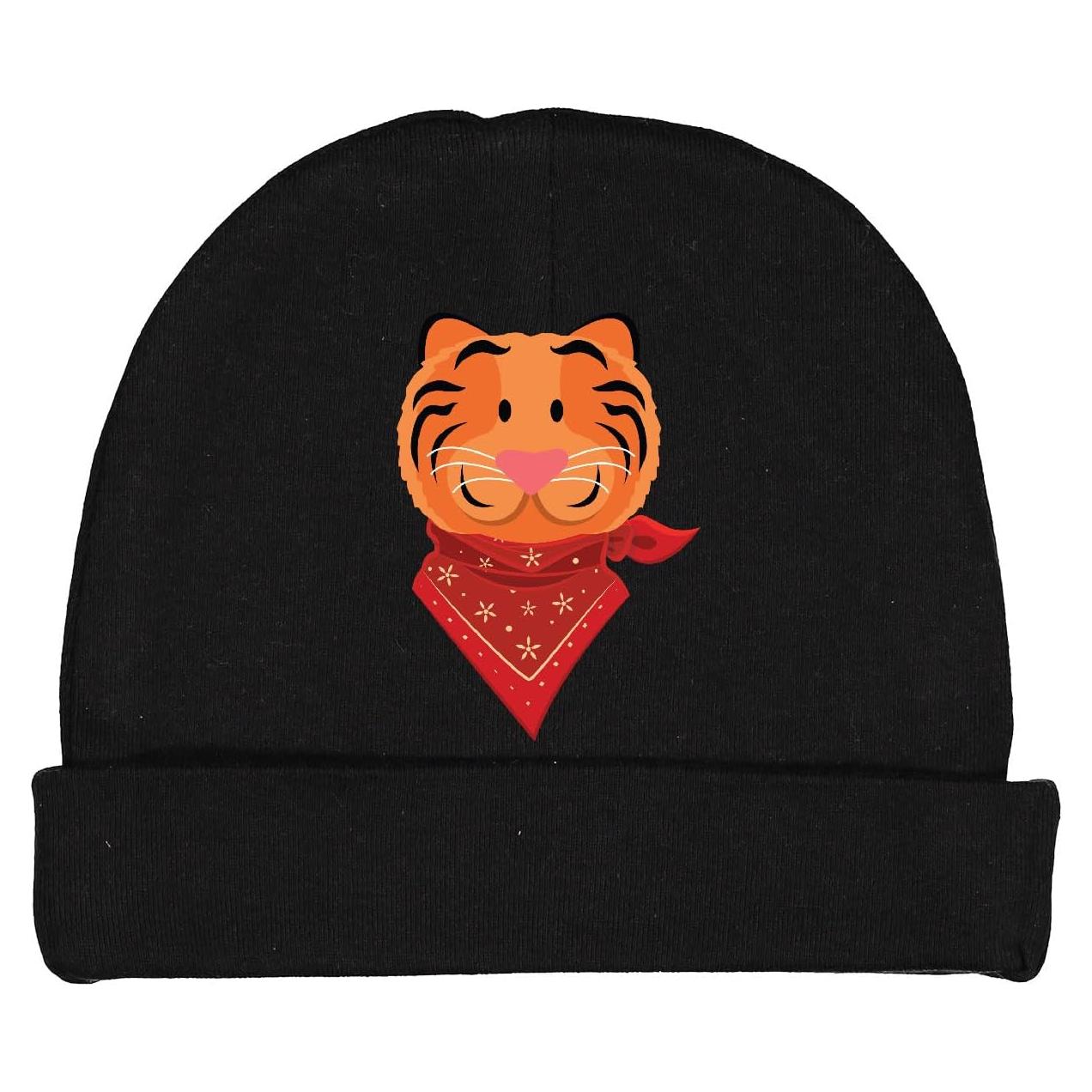 Gorro de bebé vaquero Inktastic con tigre y bandana roja