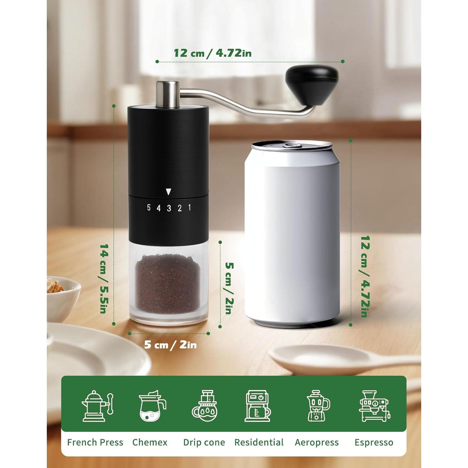 Molino de Café Manual Matrjestice con Muela de Cerámica 272g