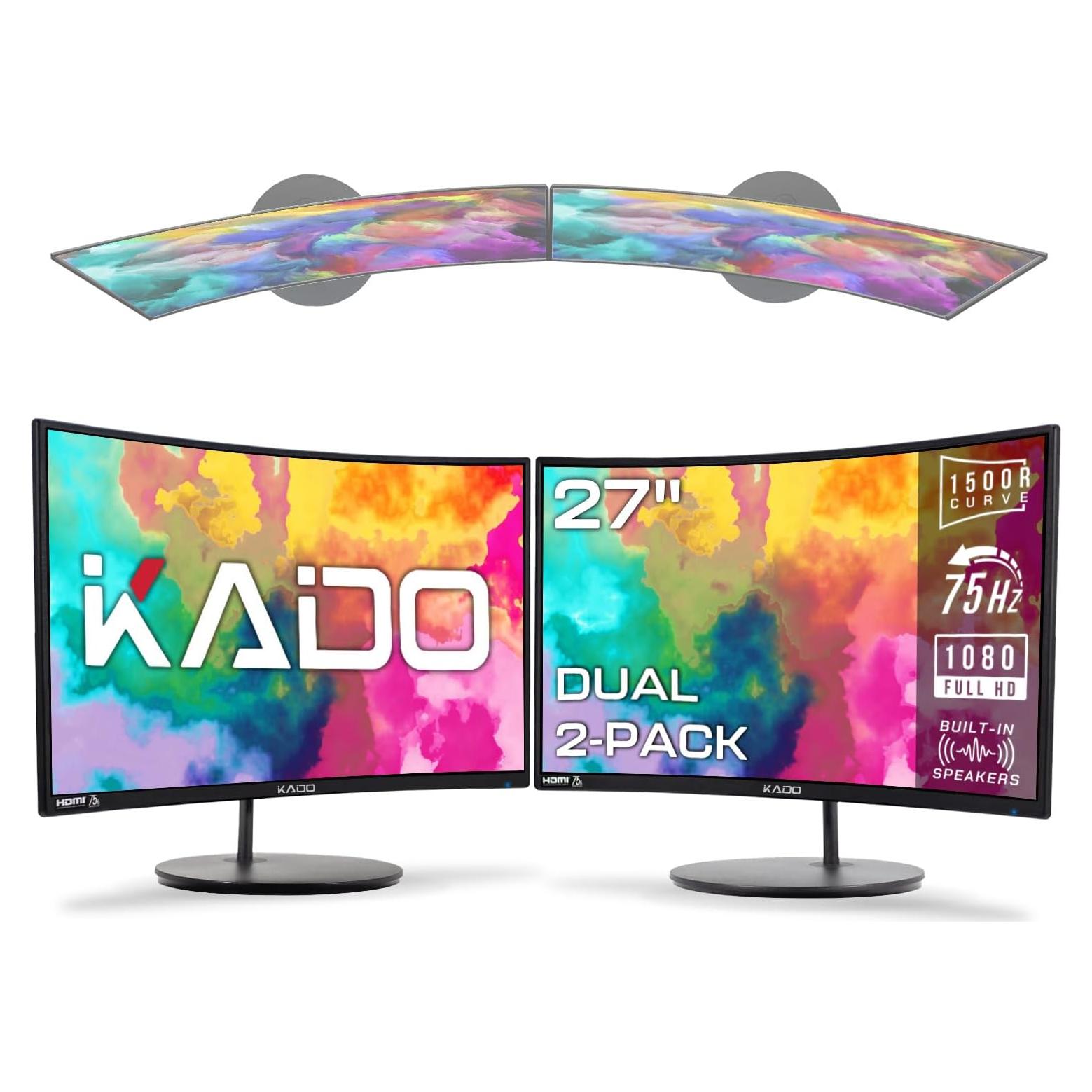Monitores Curvados Kado C27 Dual 27" 1920x1080 75Hz HDMI