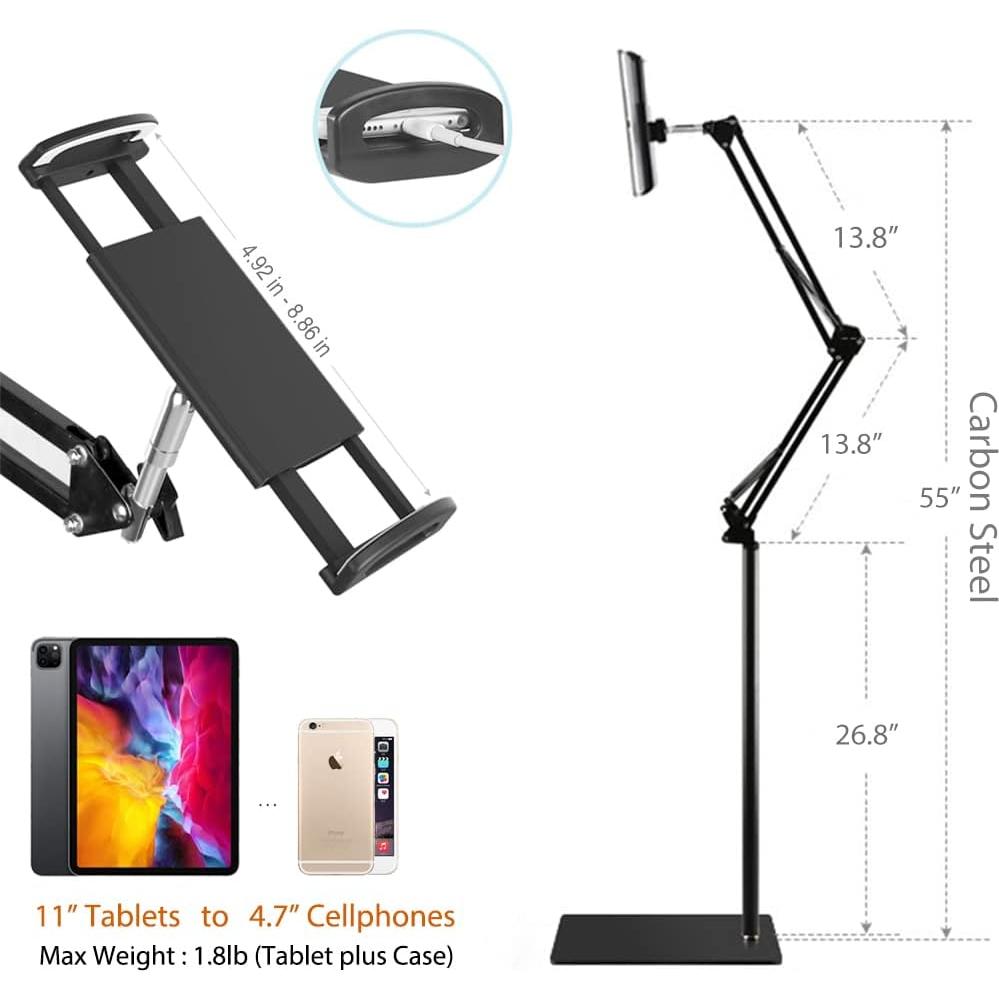 Soporte de Piso Ajustable Elekpopu para Tabletas 4.7-11"