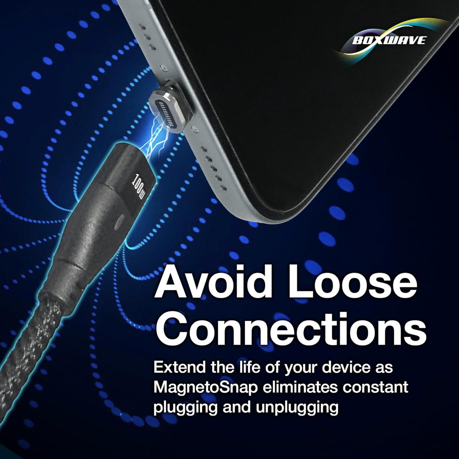 Cable MagnetoSnap BoxWave 100W PD USB-C Micro Negro