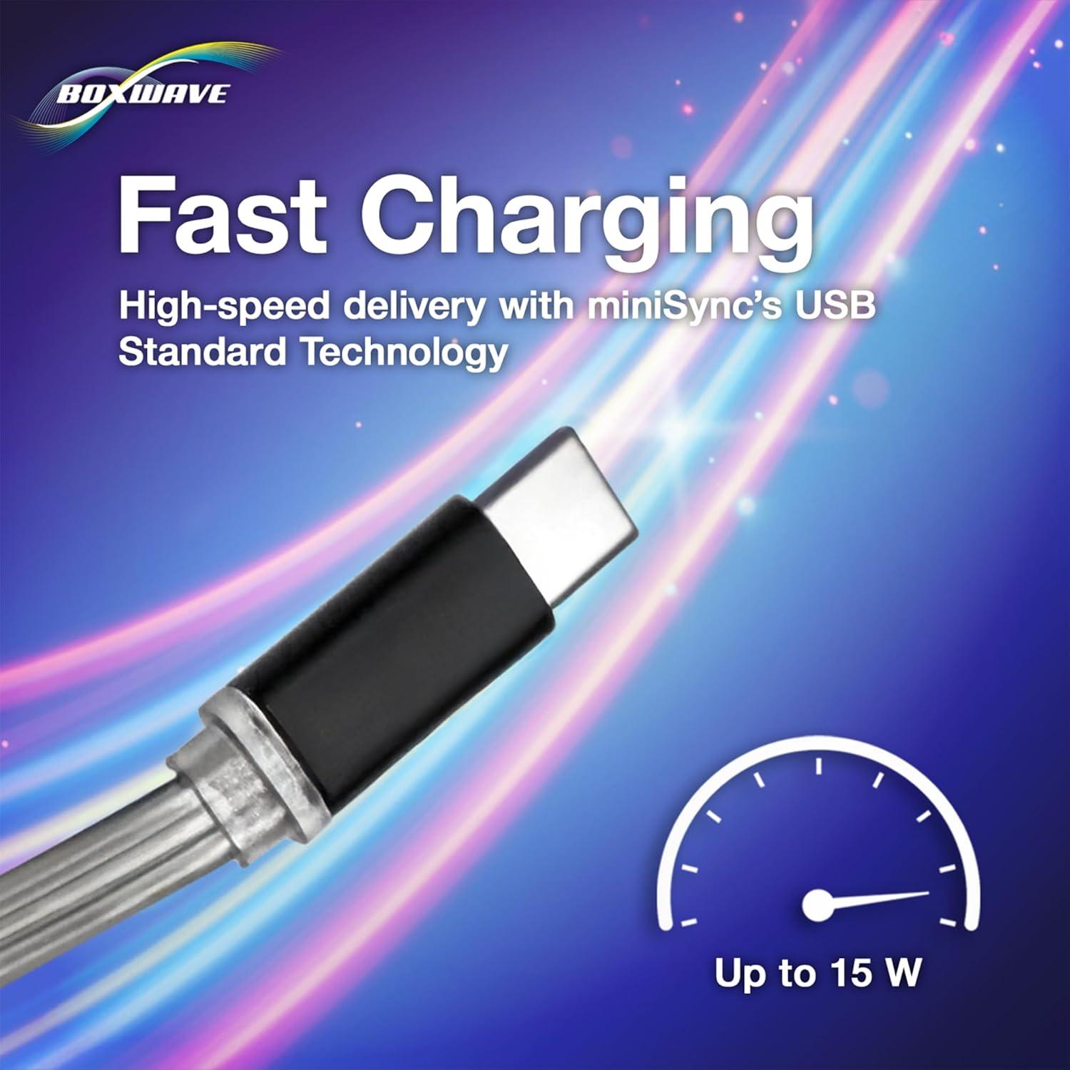 BoxWave Cable Compatible with Onyx BOOX Tab Ultra - miniSync - USB-A to USB Type-C, Retractable Cable 5 Pre-Set Lengths Avoid Tangles