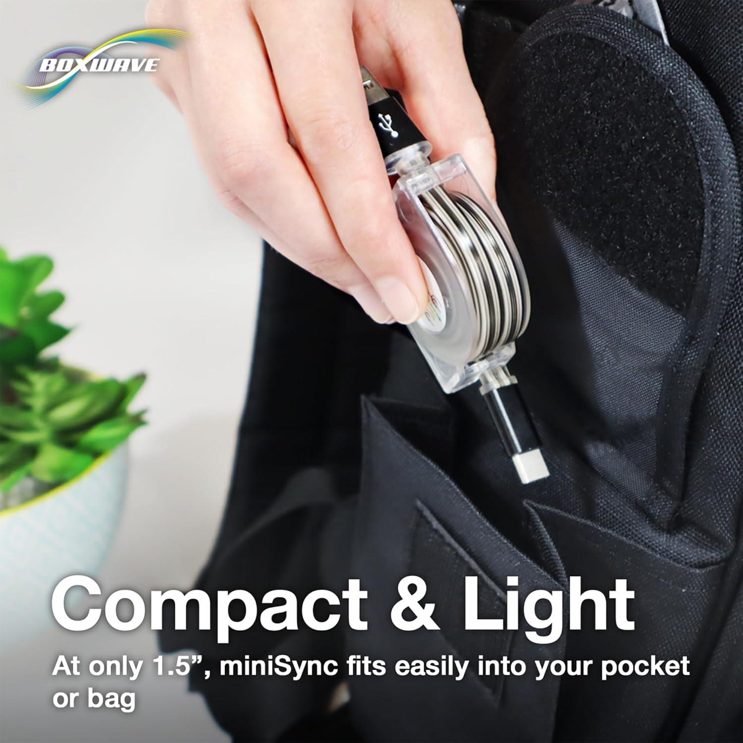 BoxWave Cable Compatible with Onyx BOOX Tab Ultra - miniSync - USB-A to USB Type-C, Retractable Cable 5 Pre-Set Lengths Avoid Tangles