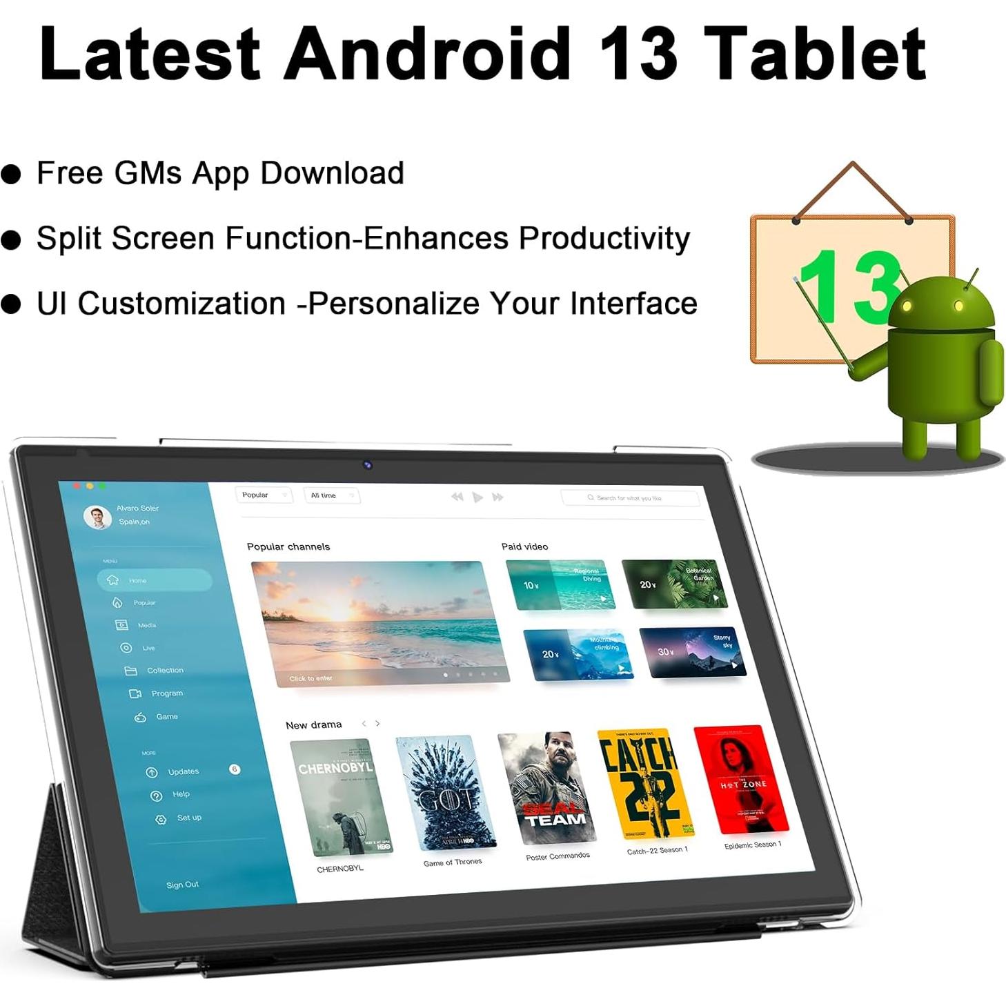 Tableta 2 en 1 Aheadlink YQ10SMAX 10.1" Android 13 12GB RAM