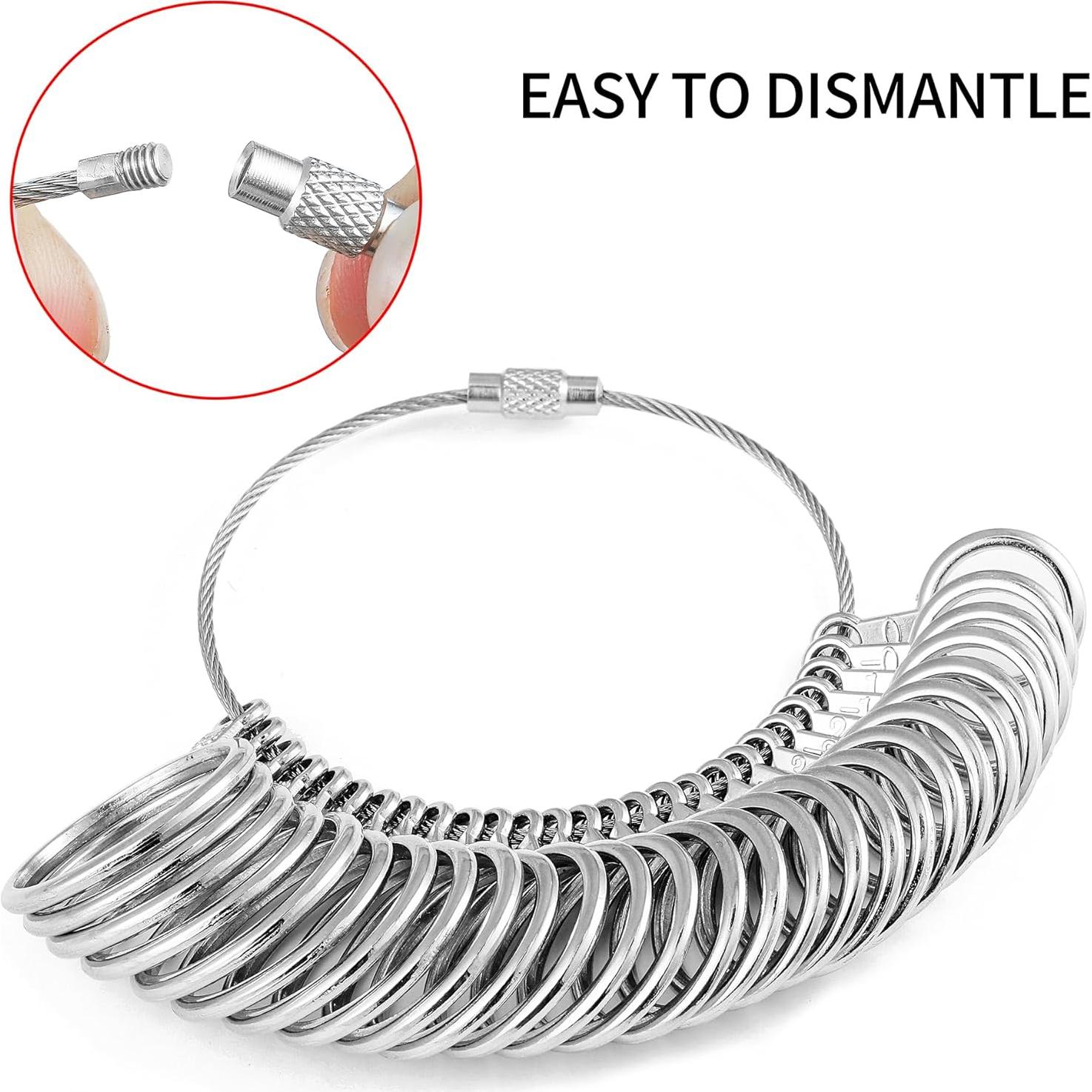 Kit de Medición de Tamaños de Anillos Bflaae 27 Piezas