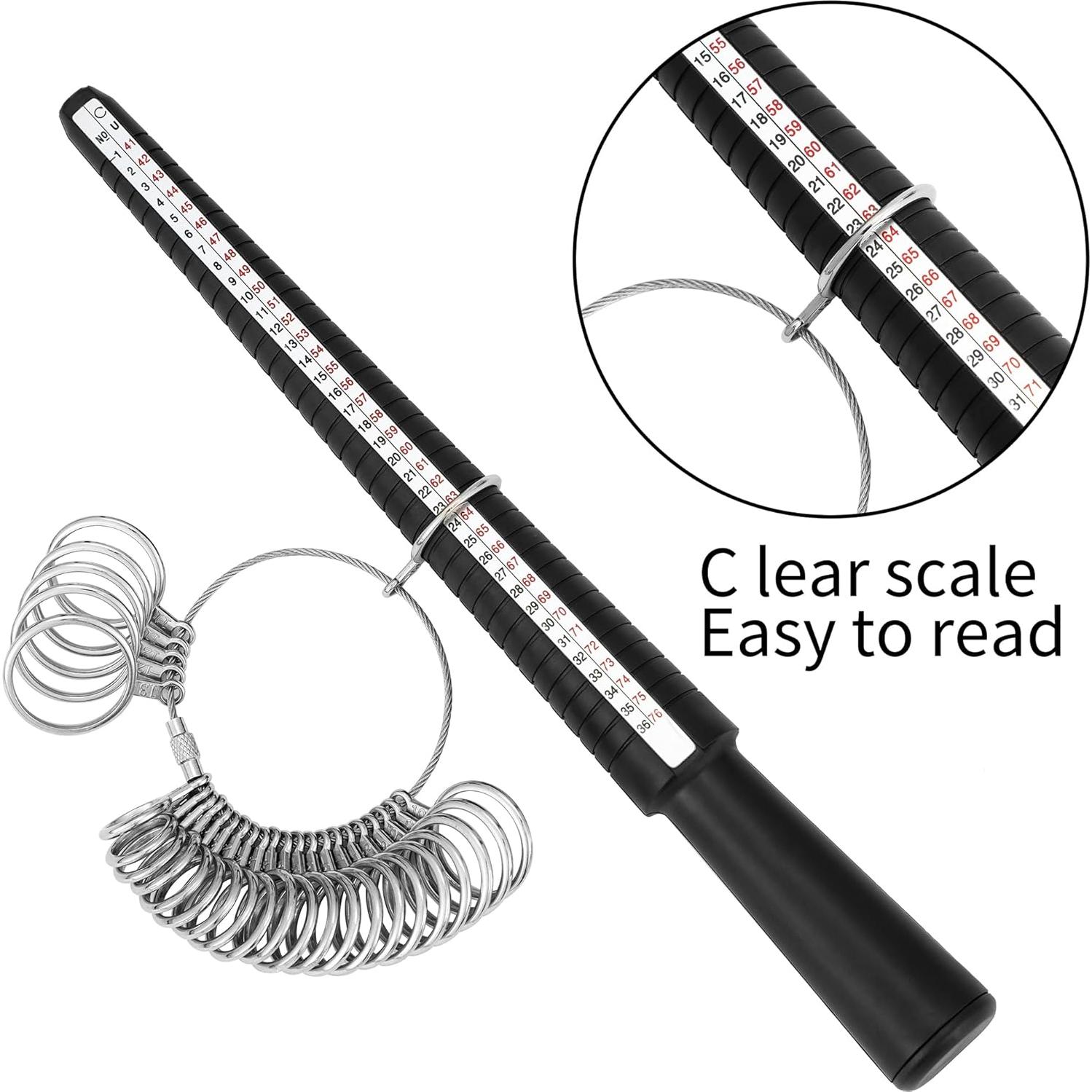 Kit de Medición de Tamaños de Anillos Bflaae 27 Piezas