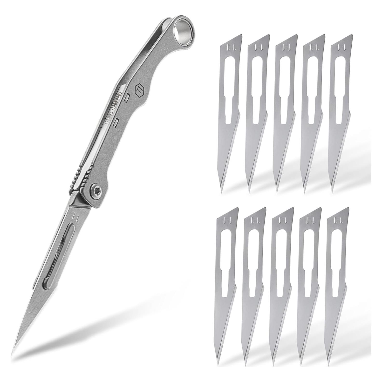 Cuchilla de Utilidad KeyUnity KK13 con Mango de Titanio 11.14 cm