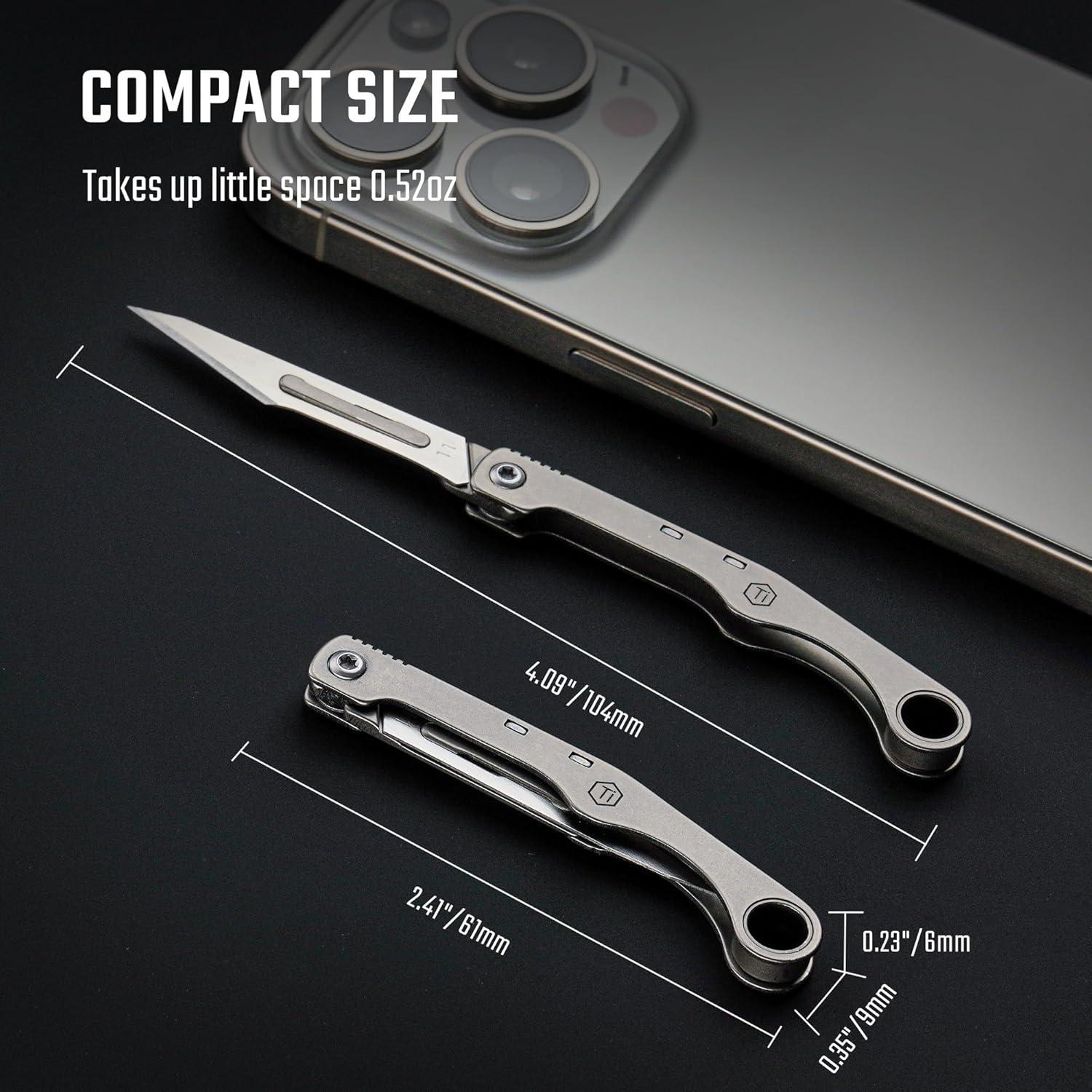 Cuchilla de Utilidad KeyUnity KK13 con Mango de Titanio 11.14 cm