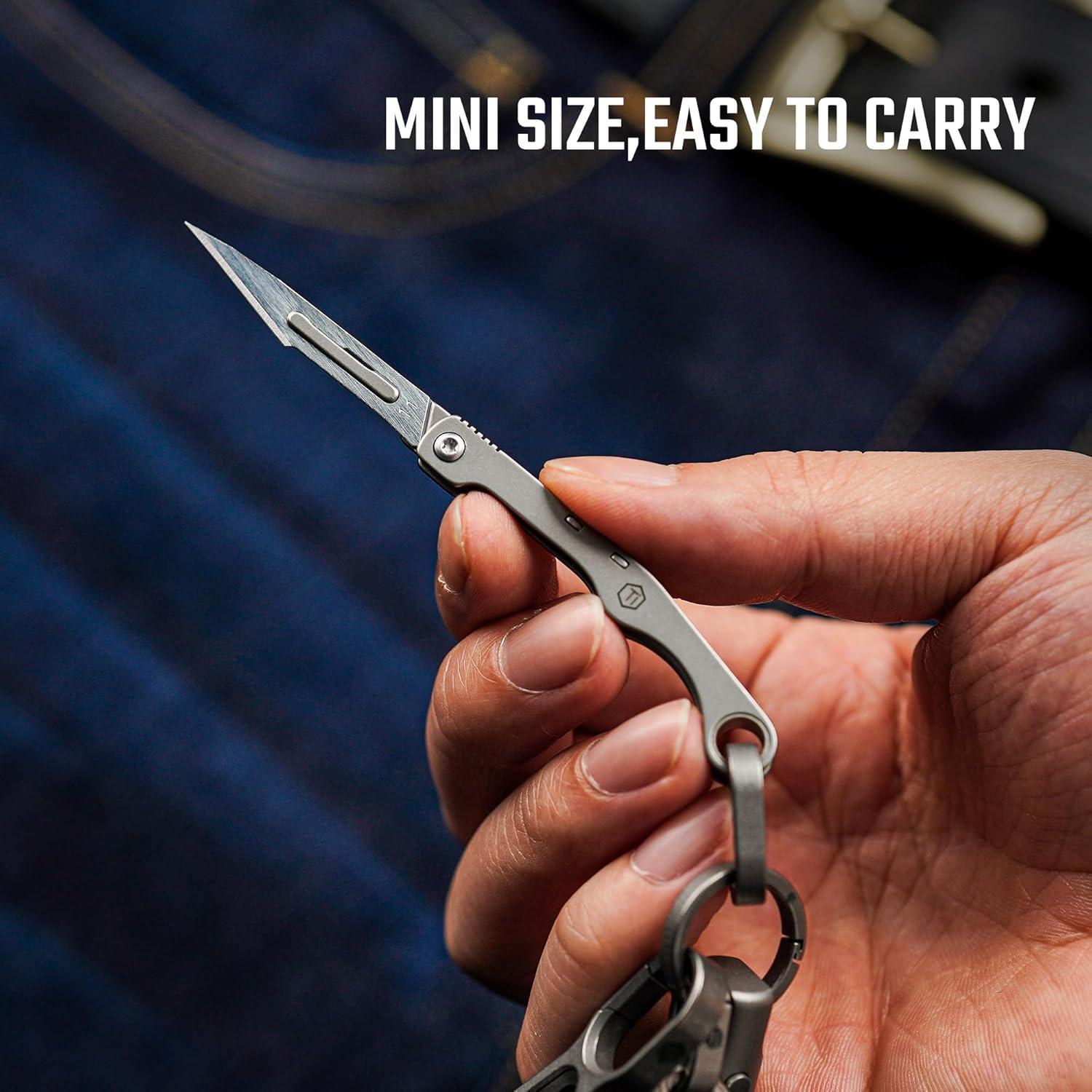 Cuchilla de Utilidad KeyUnity KK13 con Mango de Titanio 11.14 cm