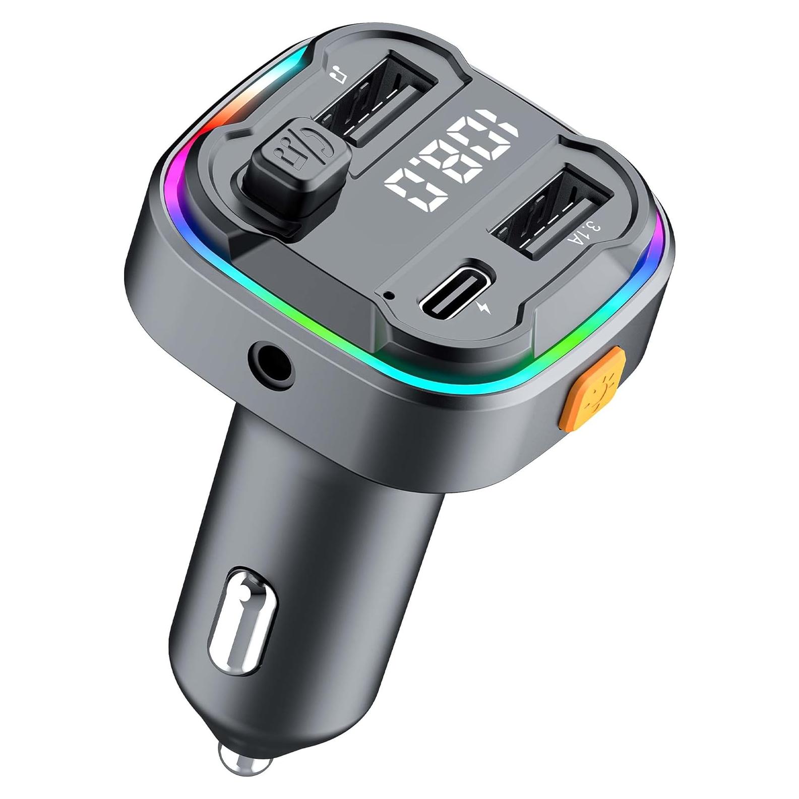 Transmisor FM Bluetooth 5.3 ACECAR C3 con Carga Rápida y Manos Libres