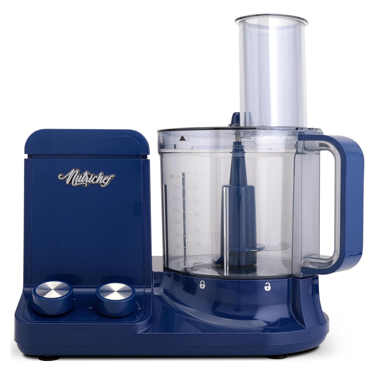 Procesador de Alimentos NutriChef 2L 600W 12 Tazas Azul