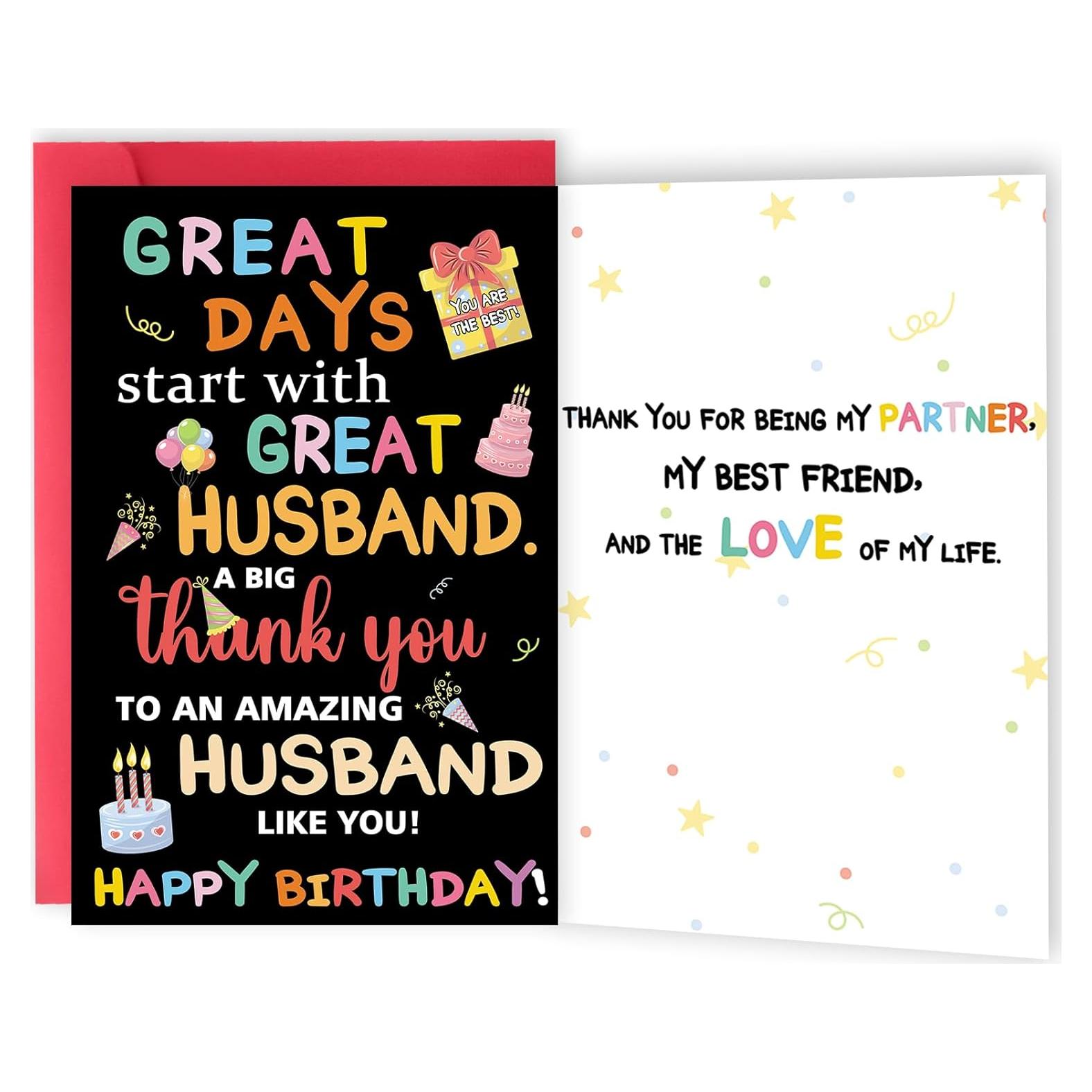 Tarjeta de Cumpleaños Divertida Esposo ICOOLYI 13.5x20.5cm