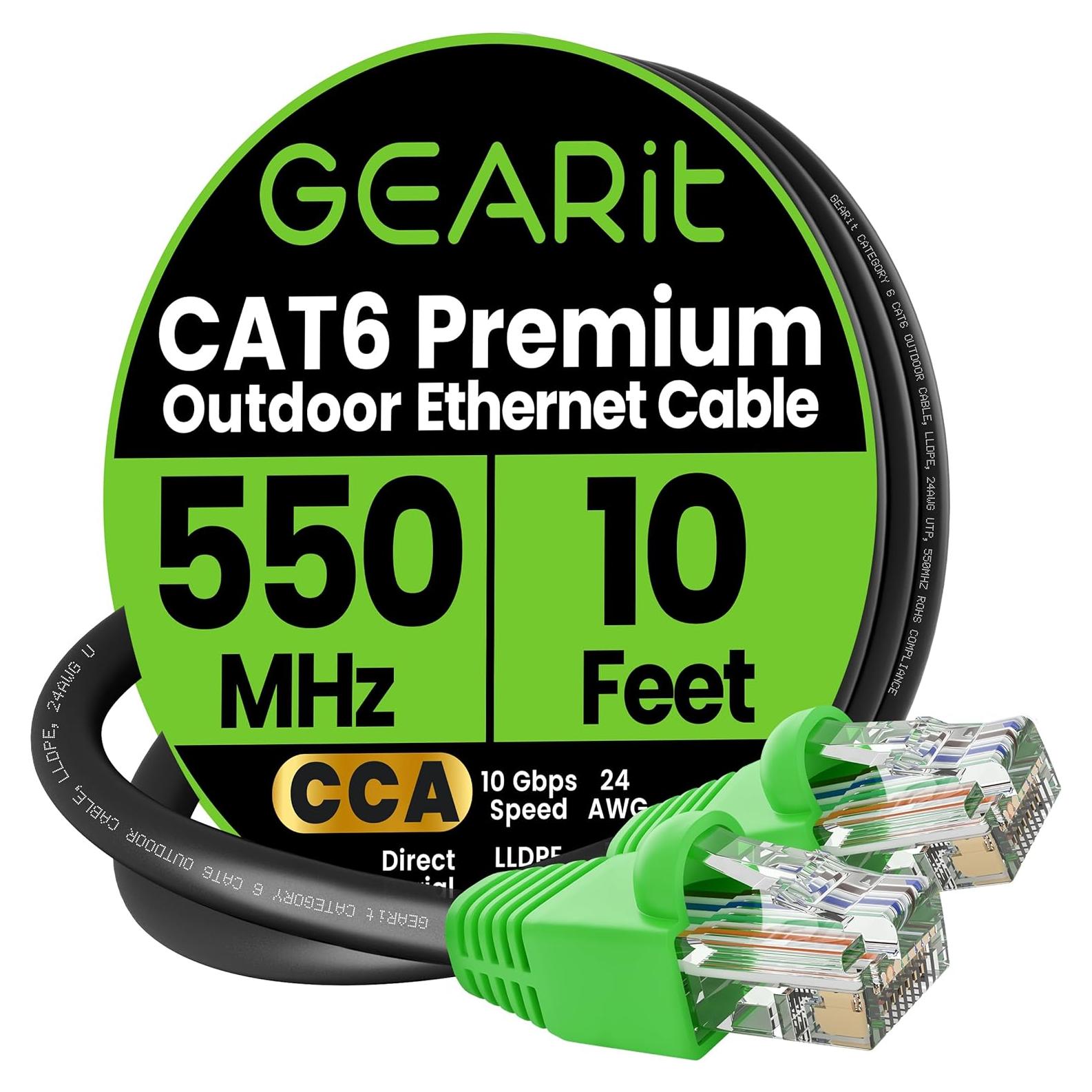 Cable Ethernet GEARit Cat6 10m Exterior Entierro Directo