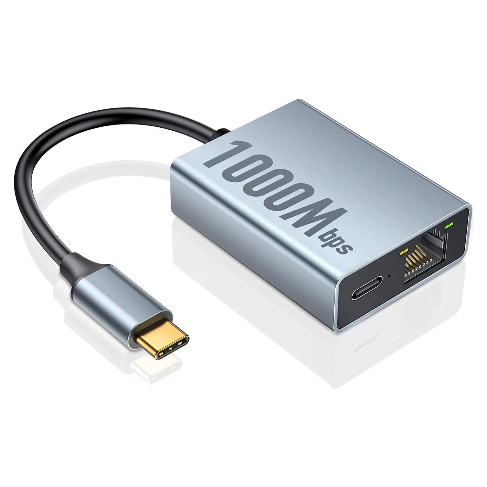 Adaptador Ethernet ZEXMTE 1000Mbps USB-C a RJ45 para Chromecast