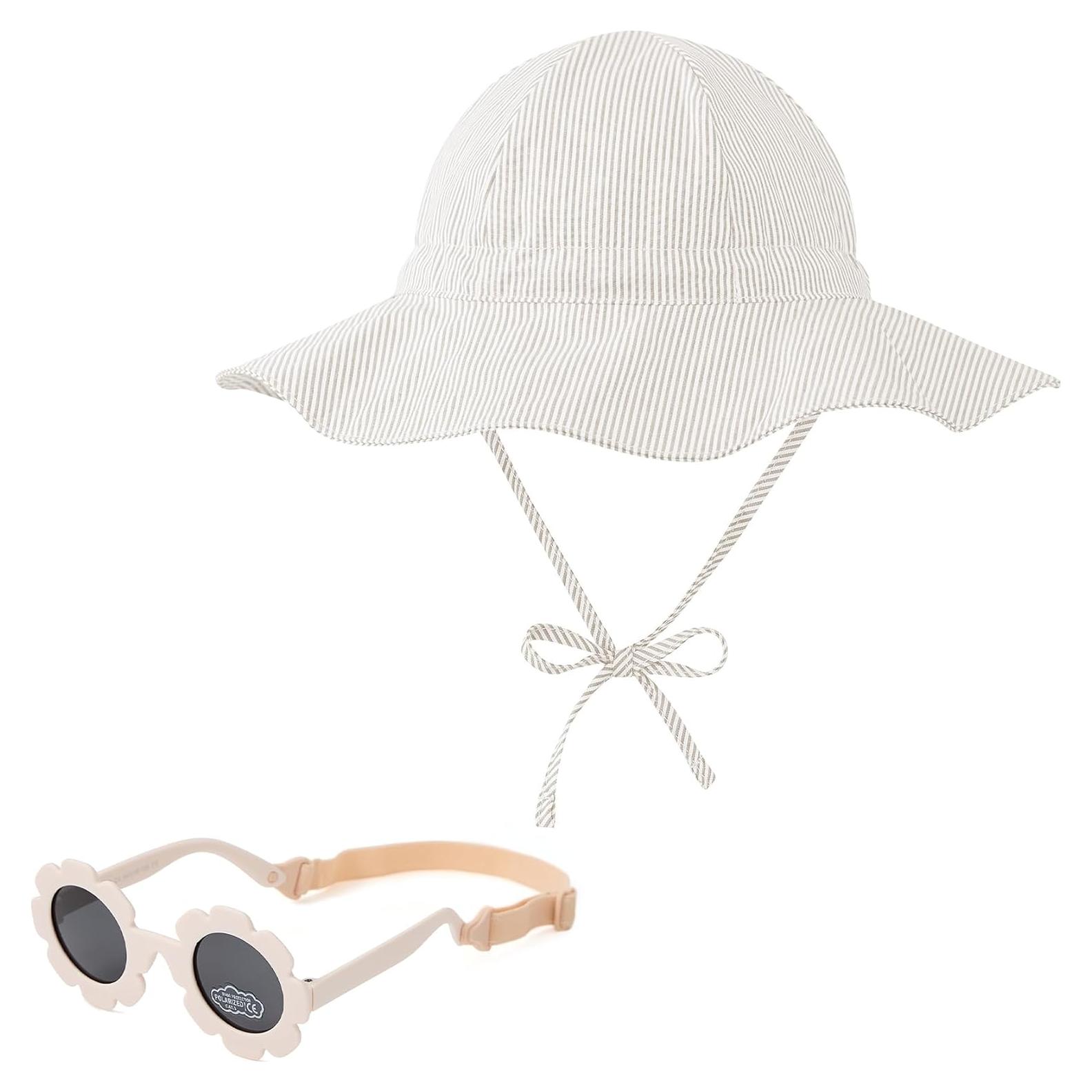 Sombrero de Sol Zando UPF 50+ con Gafas para Bebé 0-6 Meses