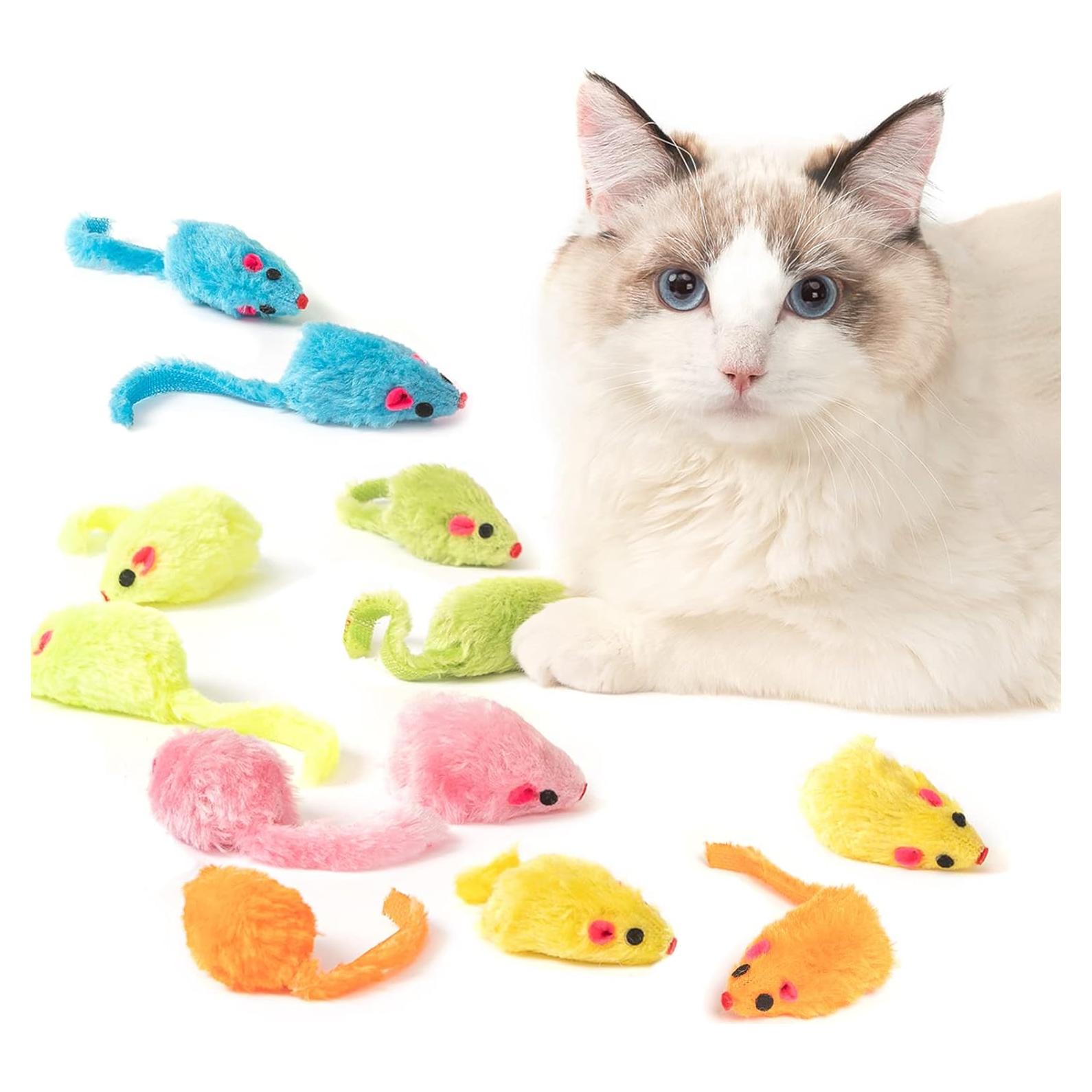 Juguetes de Ratón para Gato MeoHui 12PCS con Sonajero y Hierba Gatera