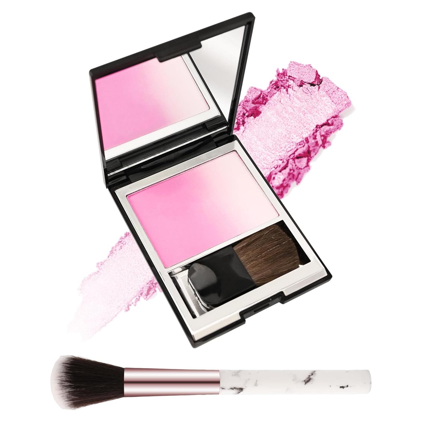 Paleta de Rubor Gradual Rosa con Brillo y Brocha - 4g