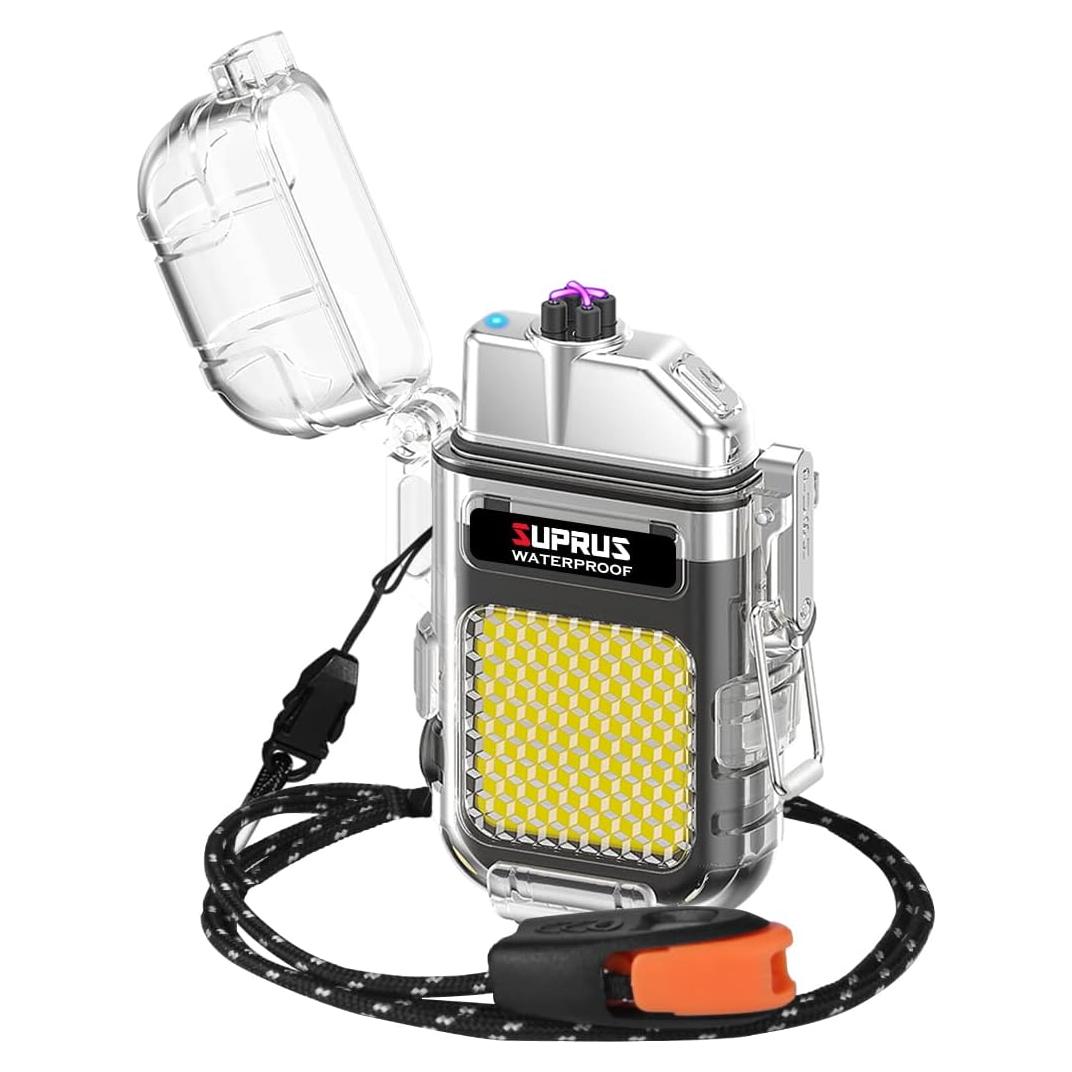 Encendedor Eléctrico SUPRUS Doble Arco Impermeable 3 Modos