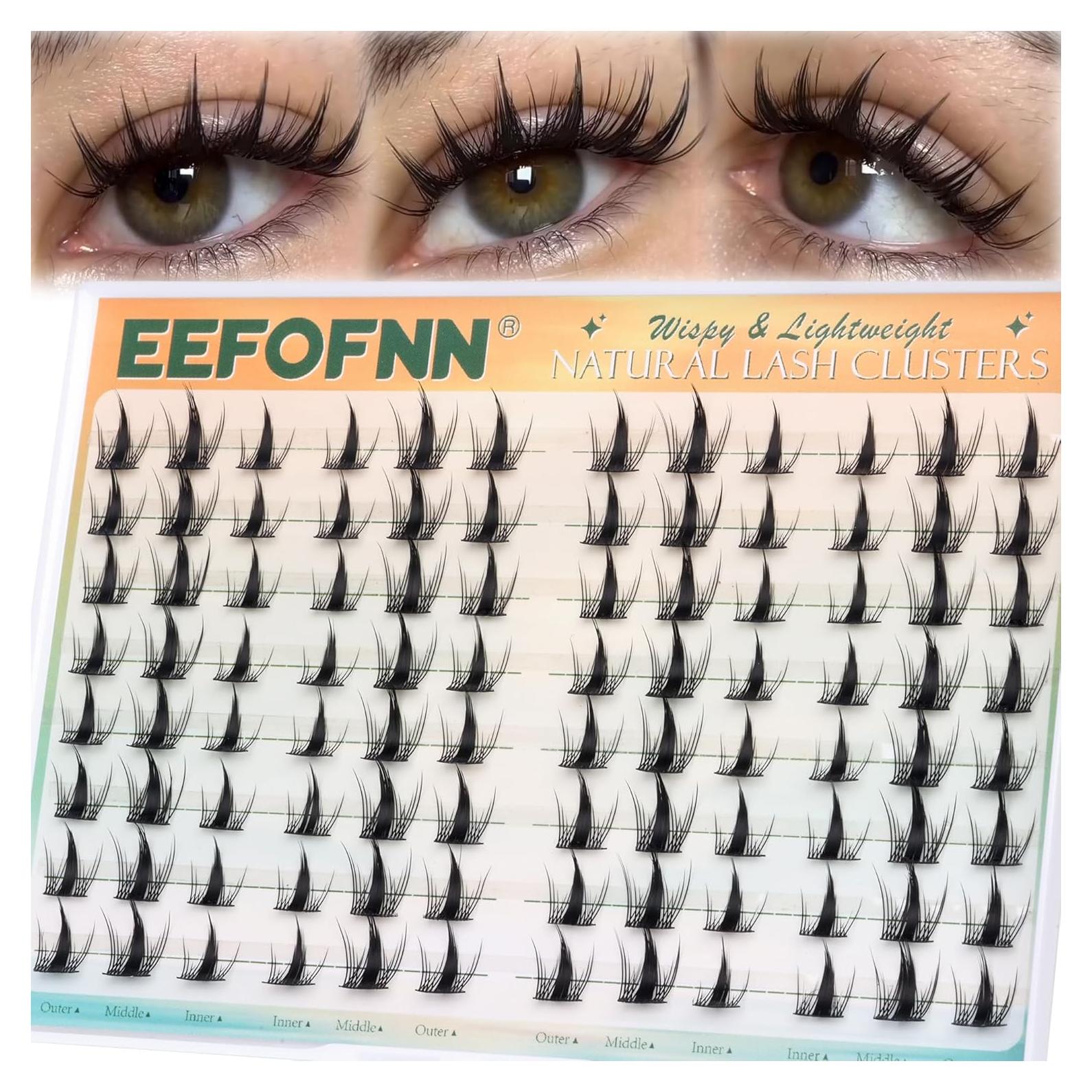 Grupos de Pestañas Espigadas Eefofnn - 3 Piezas Naturales