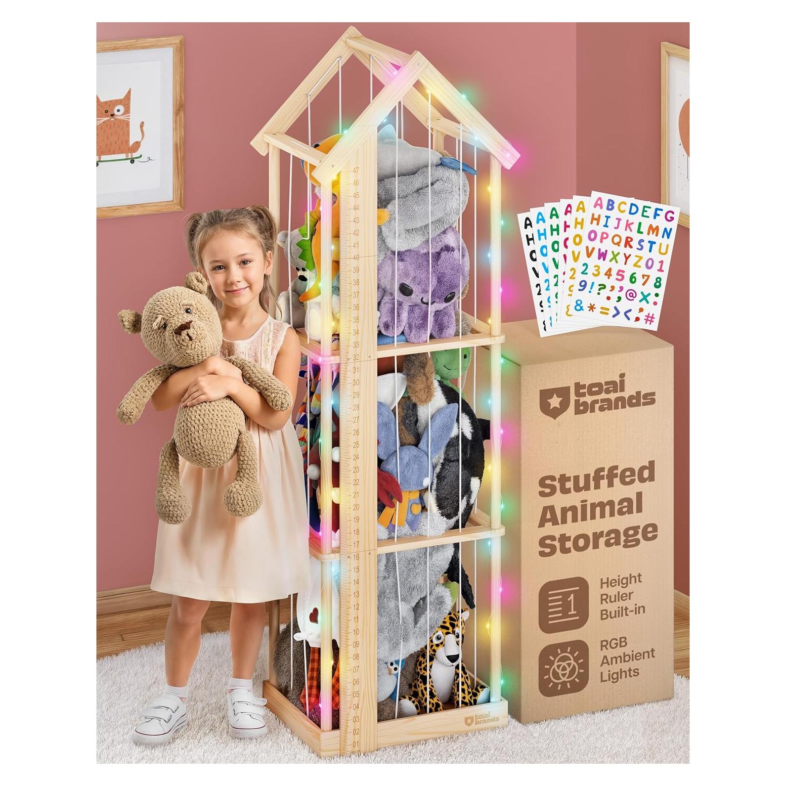 Jaula de Almacenamiento para Peluches ToAIBrands - Madera Natural Grande