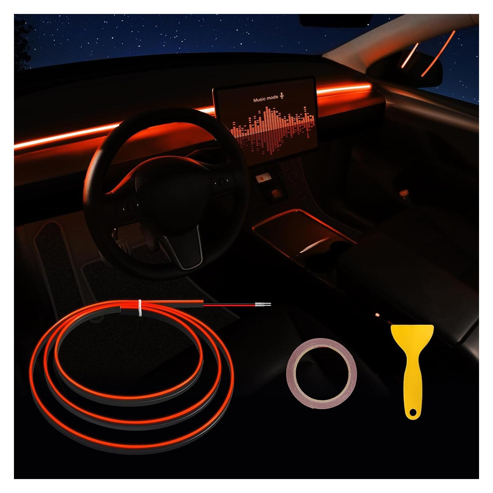 Tira de Luz LED Neón MAODANER 110CM Ámbar para Automóvil