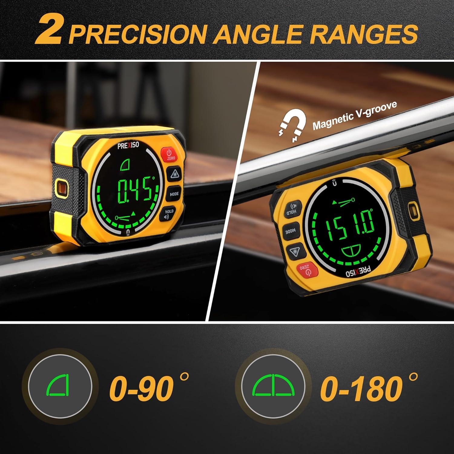 Medidor de Ángulo Digital Prexiso 3 en 1 con Nivel Láser