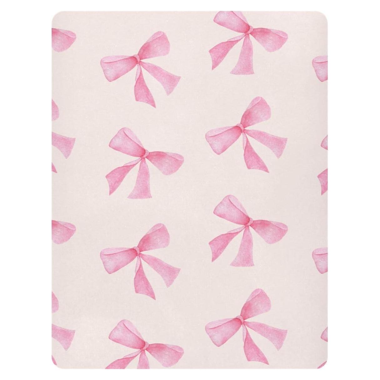 Sábana Ajustable para Cuna Burbuja Lazo Rosa 68.6x99.1 cm