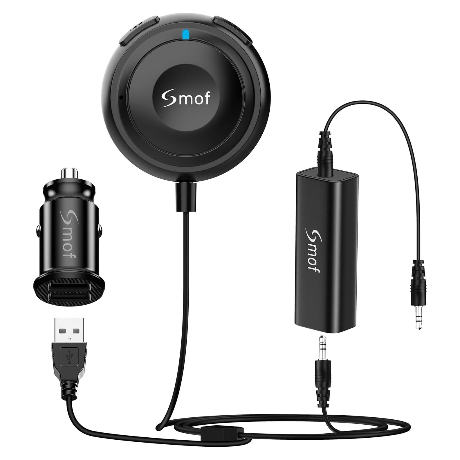 Adaptador Bluetooth Smof BT4805 con Cargador USB Doble