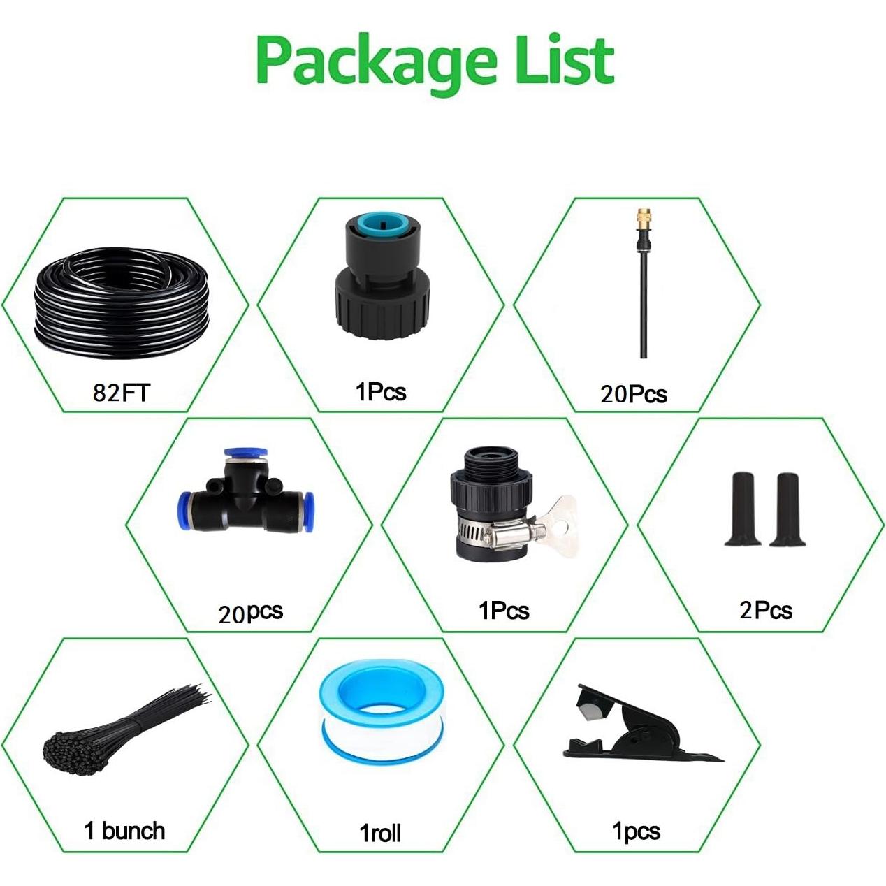 Kit de Riego Automático WCBMIRRI 25m con Goteadores Ajustables