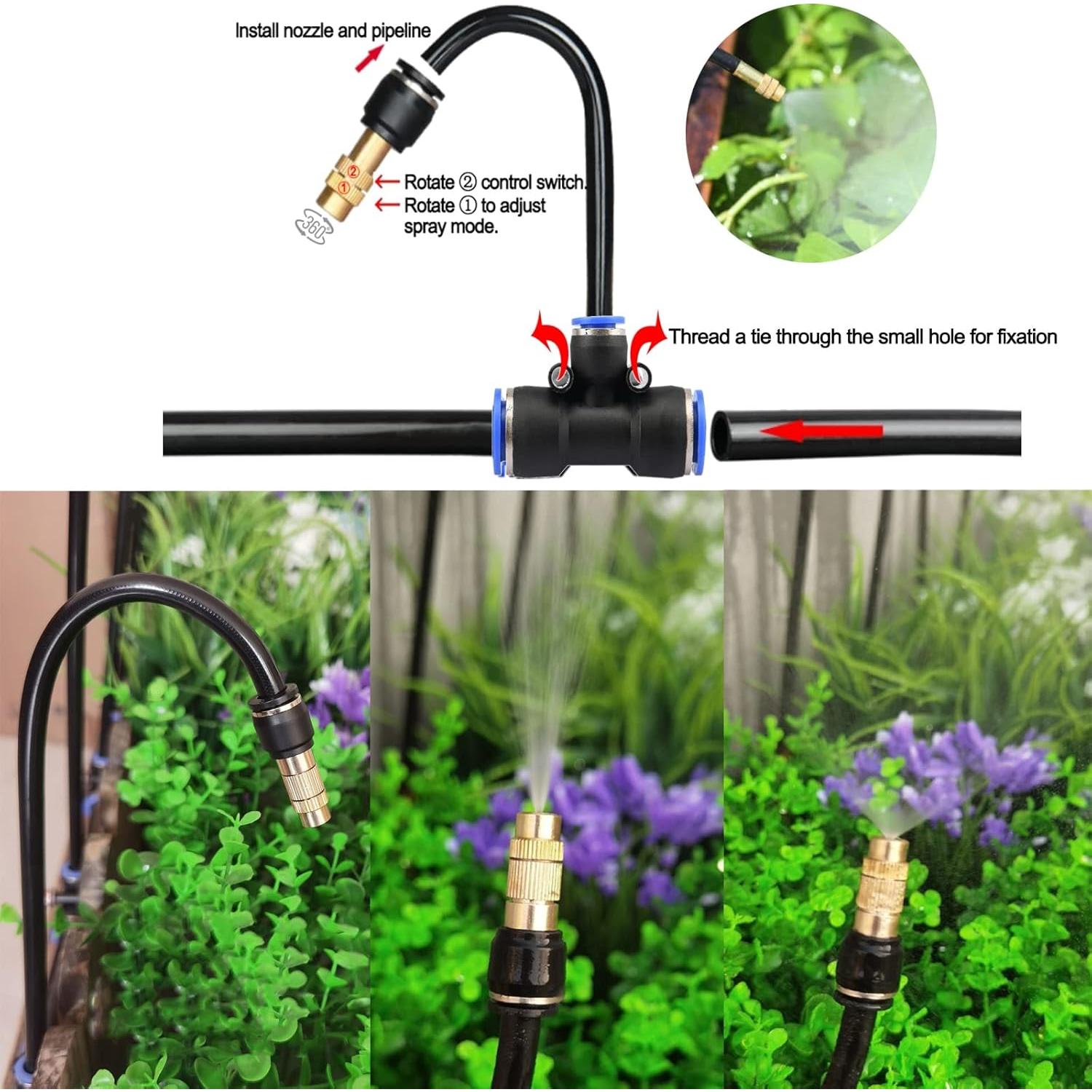 Kit de Riego Automático WCBMIRRI 25m con Goteadores Ajustables