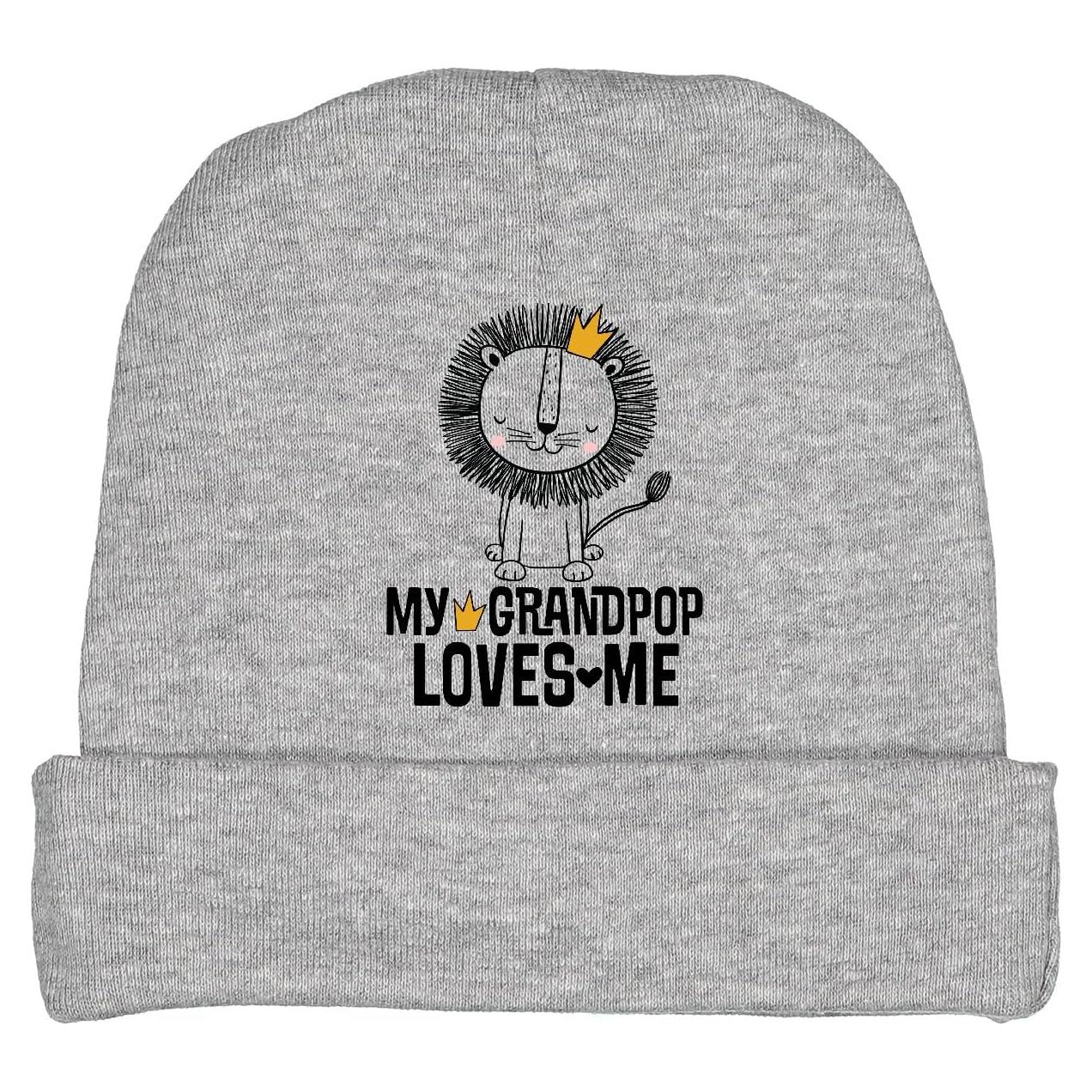 Gorro de Bebé León Grandpop Me Ama 100% Algodón Gris