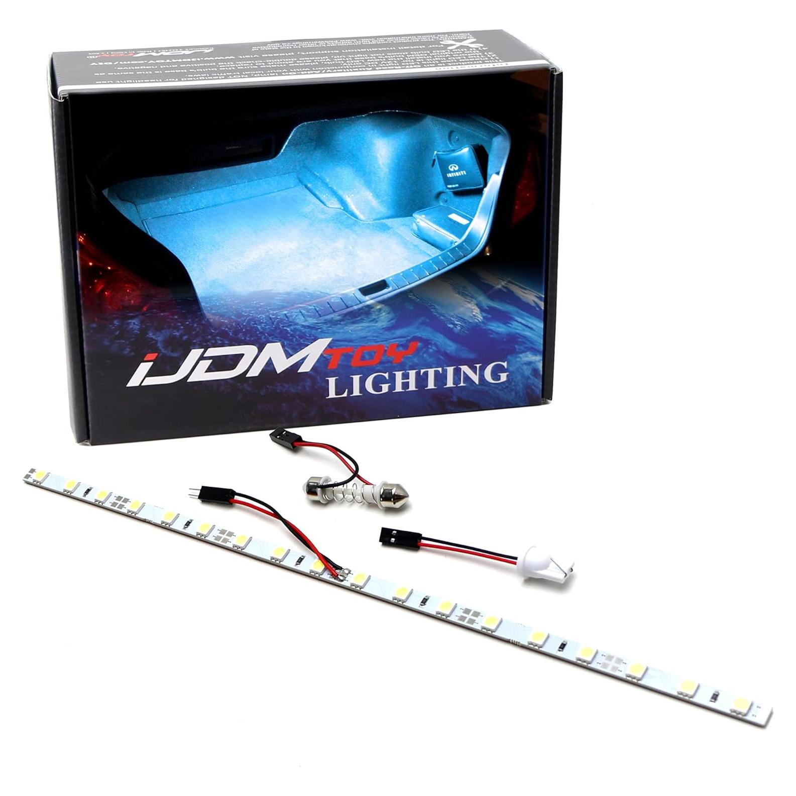 Tira de Luz LED iJDMTOY 30.48 cm Azul Hielo para Maletero