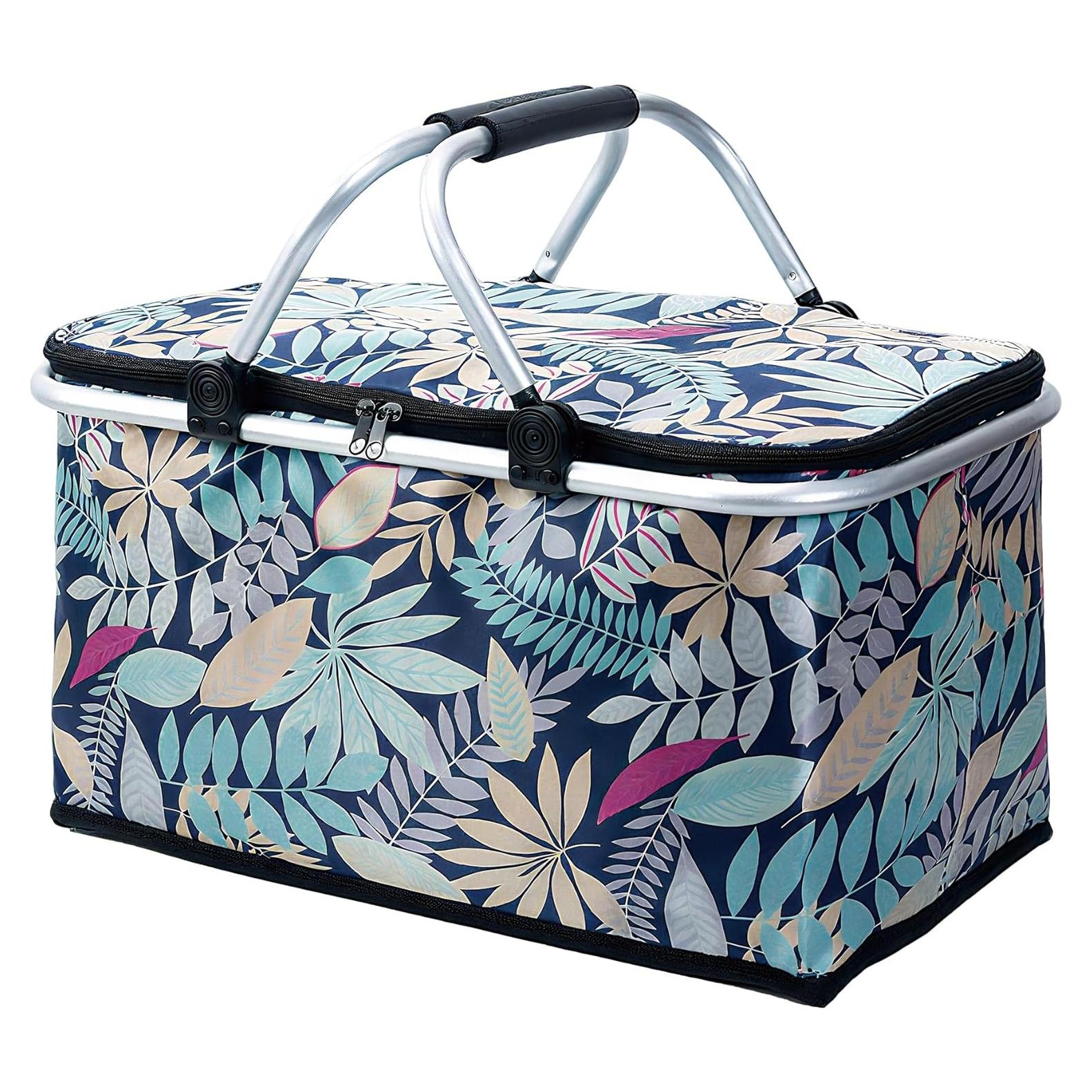 Cesta de Picnic Aislada Aikolesa 25L Plegable Azul