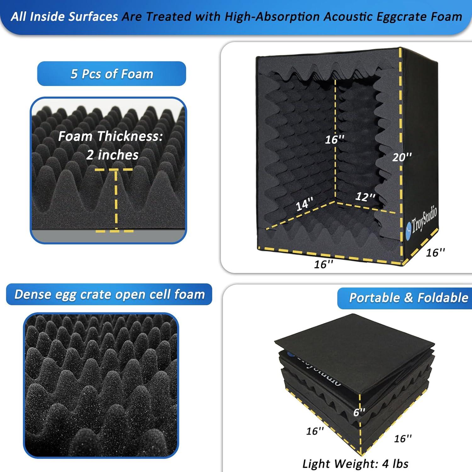 Filtro Pop TroyStudio para Micrófono Portátil Negro 30.5x30.5x40.6cm