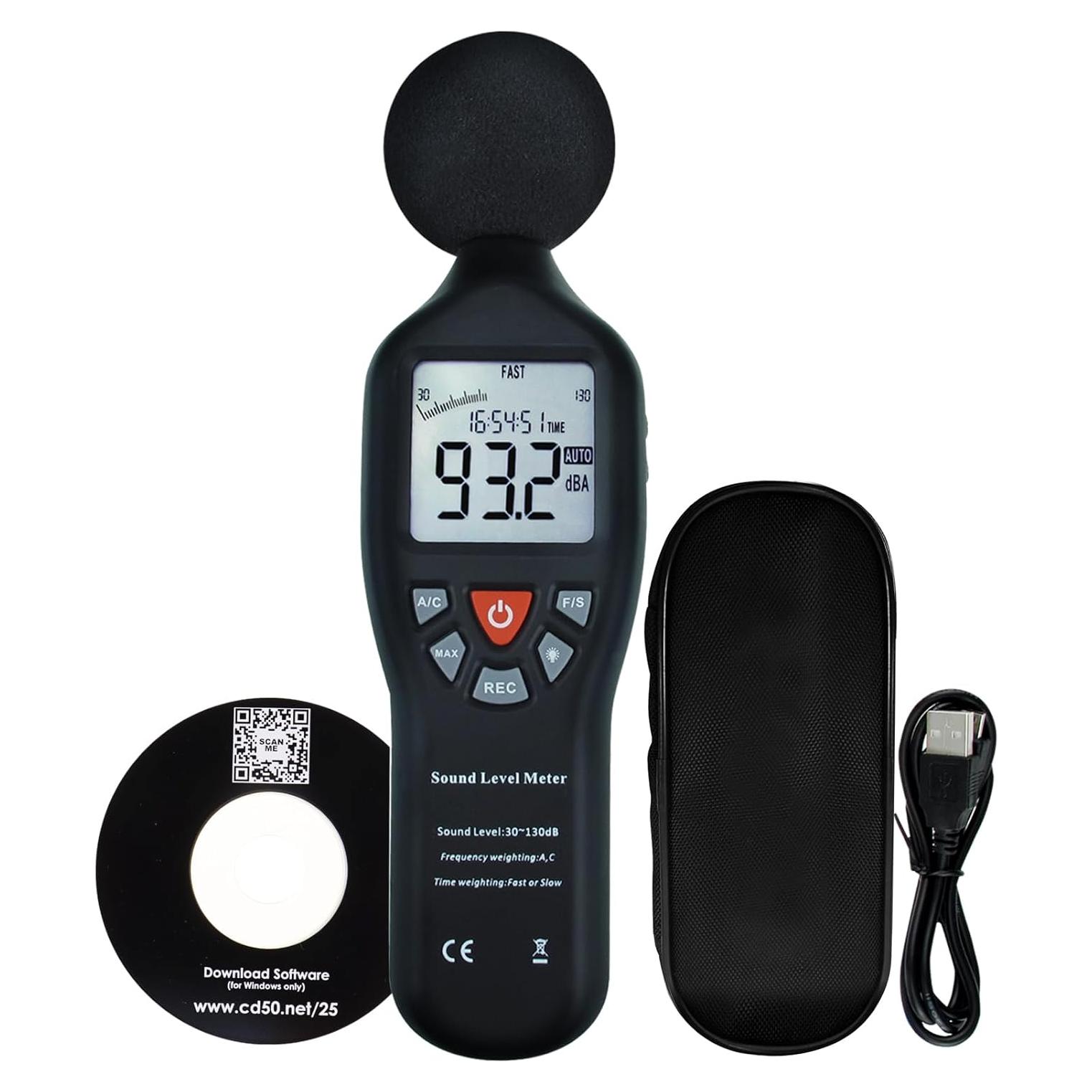 Medidor de Decibelios TekcoPlus SLM25TK con Pantalla LCD