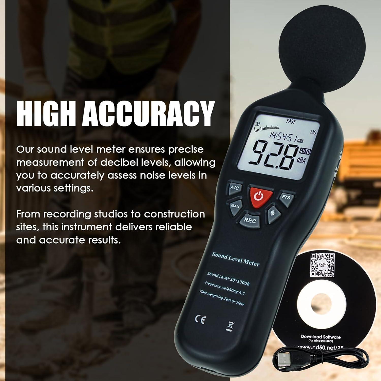 Medidor de Decibelios TekcoPlus SLM25TK con Pantalla LCD