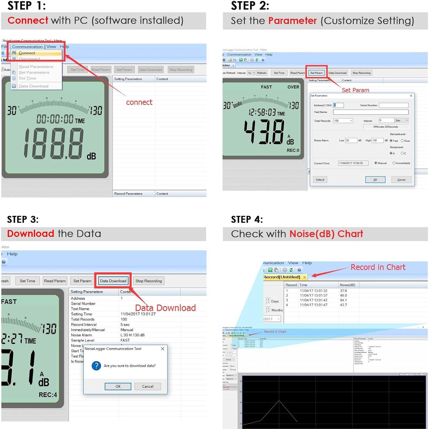 Medidor de Decibelios TekcoPlus SLM25TK con Pantalla LCD