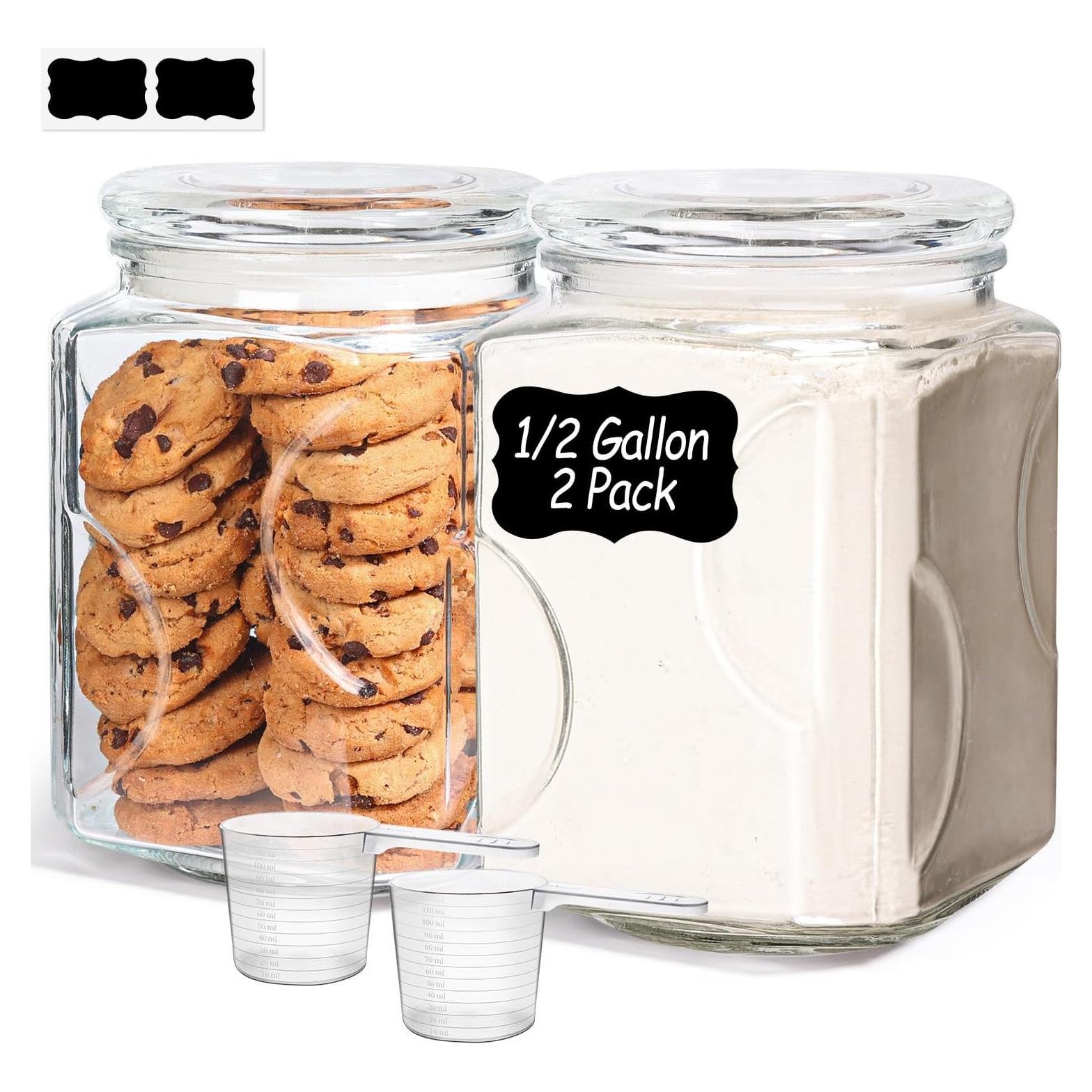 Frasco de vidrio ComSaf 64 oz set 2 piezas con tapa hermética