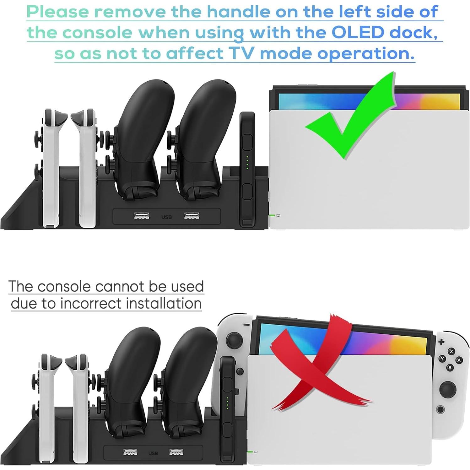 Dock de Carga FastSnail para Nintendo Switch y Joy-Con